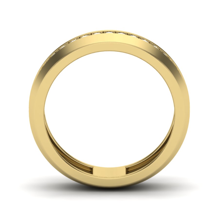 0.39 TW Channel Set Staking Band For Men's Round Cut Lab Grown Diamond Band Engagement Band Men's Wedding Band PR451