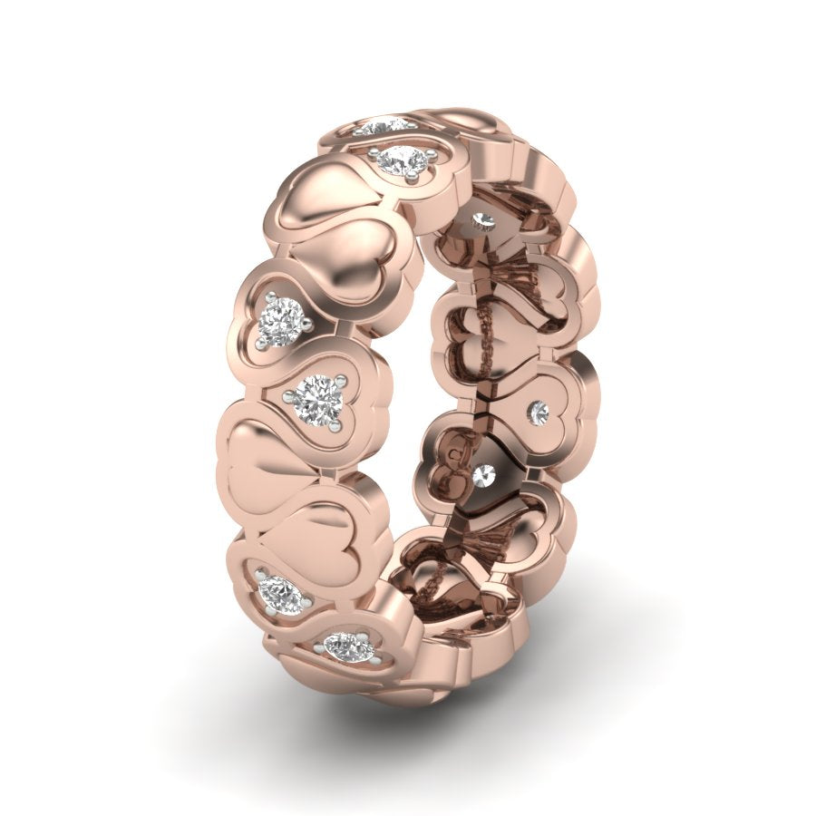 0.31 TW Round Cut Lab Grown Diamond Ring Heart Adjustable Ring Prong Set Engagement Ring Wedding Ring PR453