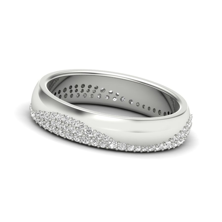 Unique Design Band 0.46 TW Prong Setting Band Round Cut Lab Grown Diamond Band Engagement Band Bridal Wedding Band PR466