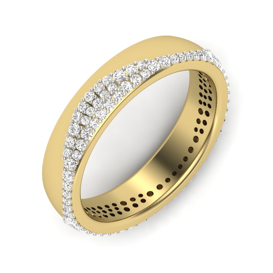 Unique Design Band 0.46 TW Prong Setting Band Round Cut Lab Grown Diamond Band Engagement Band Bridal Wedding Band PR466