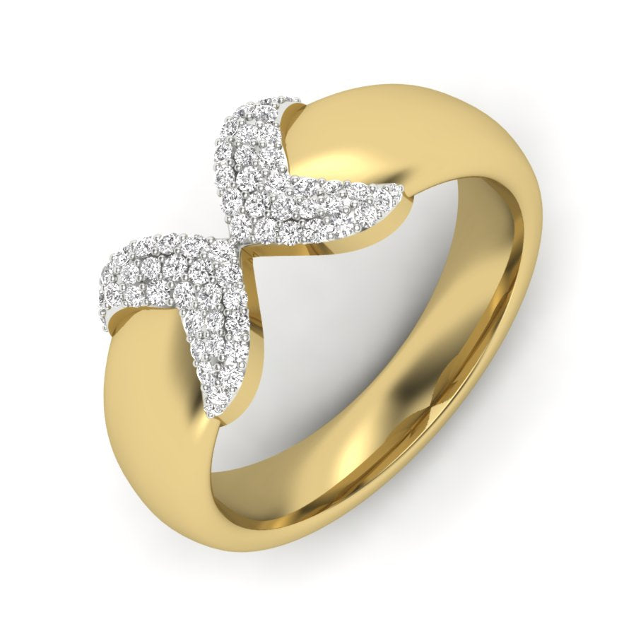 0.20 TW Unique wedding engagement ring Round Cut Lab Grown Diamond Ring Round Prong setting With Multi Tone Gold Ring PR470