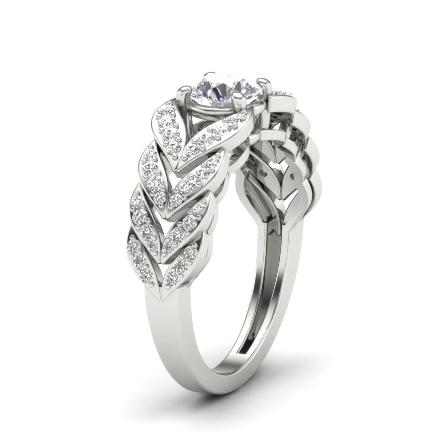 Unique Design Ring 1.05 TW Unique wedding engagement ring Round Cut Lab Grown Diamond Ring Round Prong setting With Multi Tone Gold Ring PR472