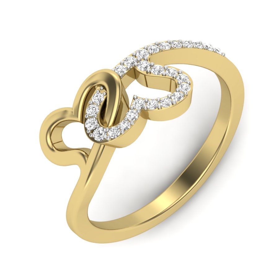 0.15 TW Heart Shape Ring Round Cut Lab Grown Diamond Engagement Ring valentine Ring Wedding Ring Bridal Ring PR475