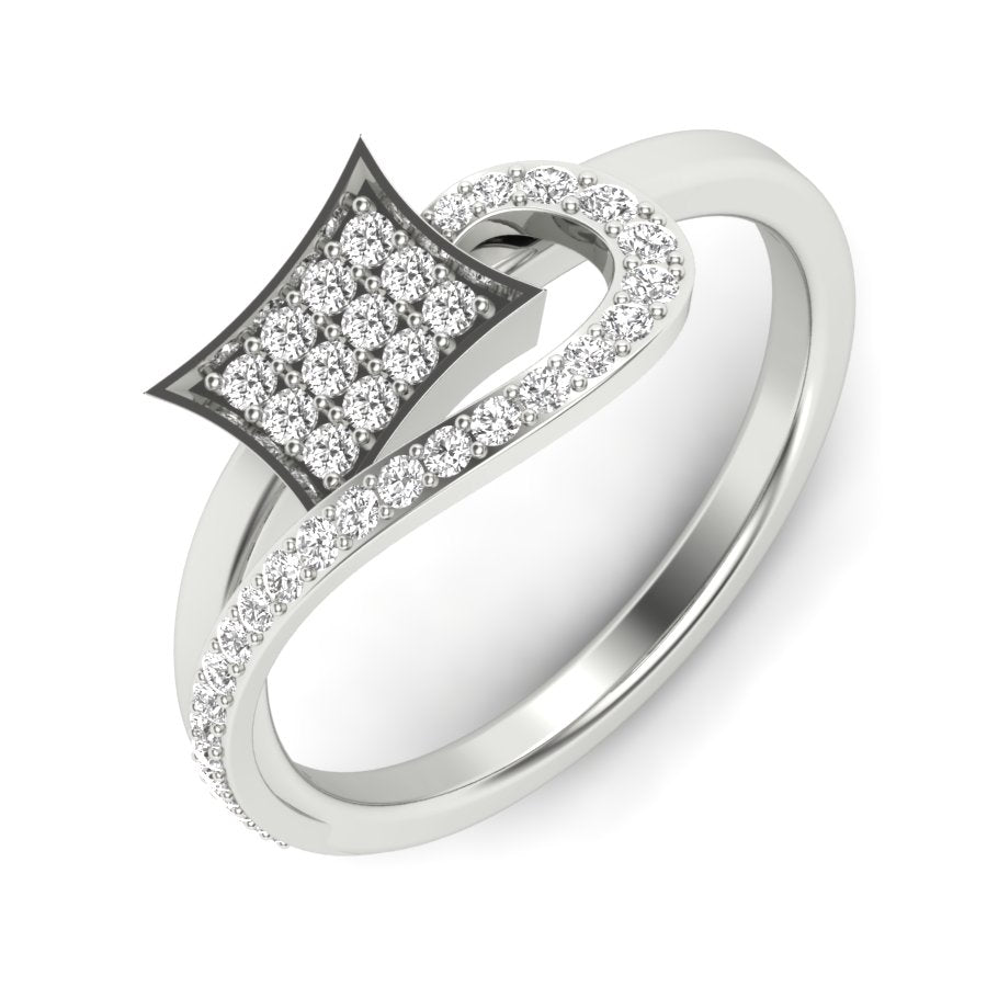 0.30 TW Round Cut Lab Grown Diamond Ring Engagement Ring prong Set Ecstasy Of Square Design Ring Bridal Wedding Ring PR477
