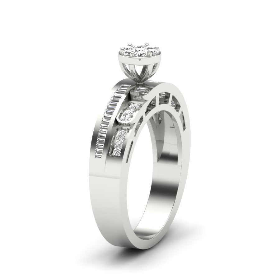 0.57 TW Double Row Eternity Band Round Cut Lab Grown Diamond Band Engagement Band Prong set Band For Bridal Wedding Band PR504