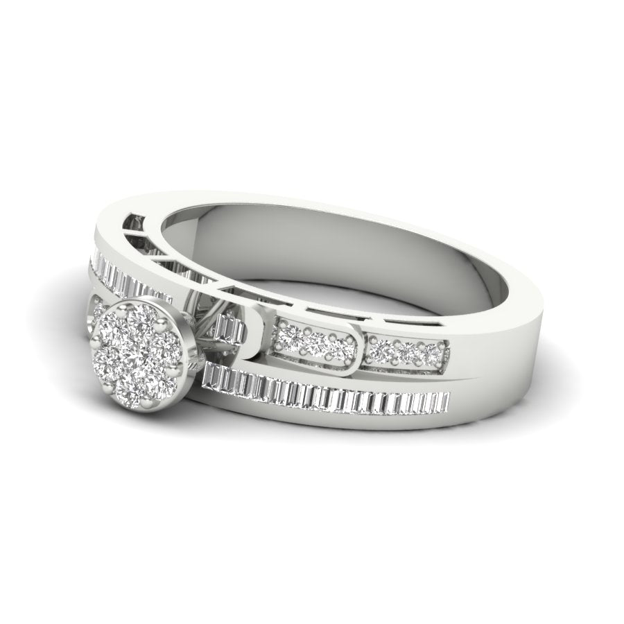 0.57 TW Double Row Eternity Band Round Cut Lab Grown Diamond Band Engagement Band Prong set Band For Bridal Wedding Band PR504