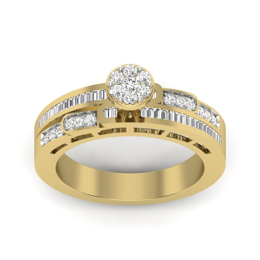 0.57 TW Double Row Eternity Band Round Cut Lab Grown Diamond Band Engagement Band Prong set Band For Bridal Wedding Band PR504