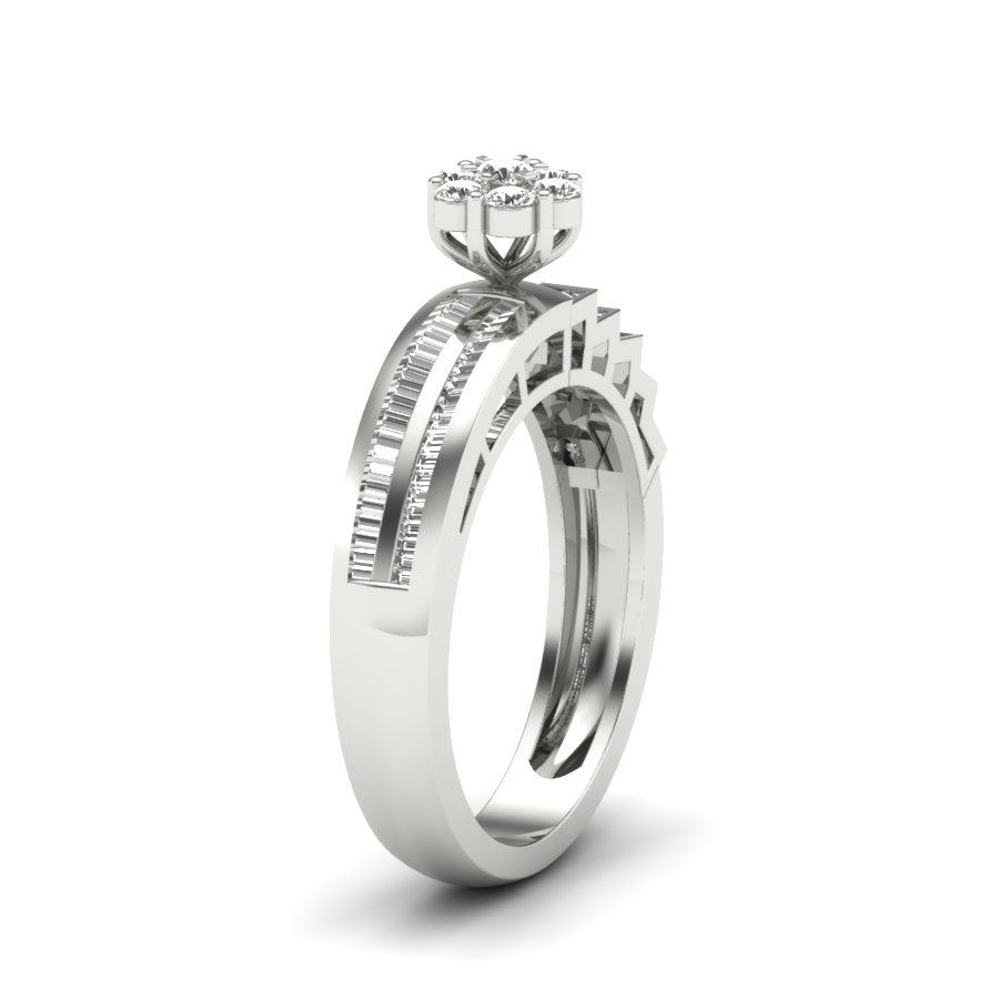 0.58 TW Double Row Half Eternity Band Round Cut Lab Grown Diamond Band Engagement Band Channel & Prong set Band For Bridal Wedding Band PR508