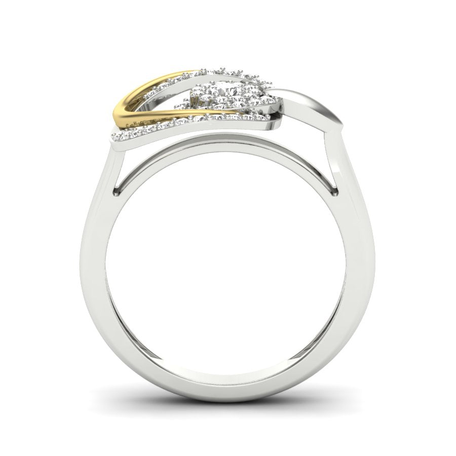 0.36 TW Two Tone Unique Ring Prong Set Ring Round Cut Lab Grown Diamond Ring Wedding ring Bridal Ring Engagement ring PR520