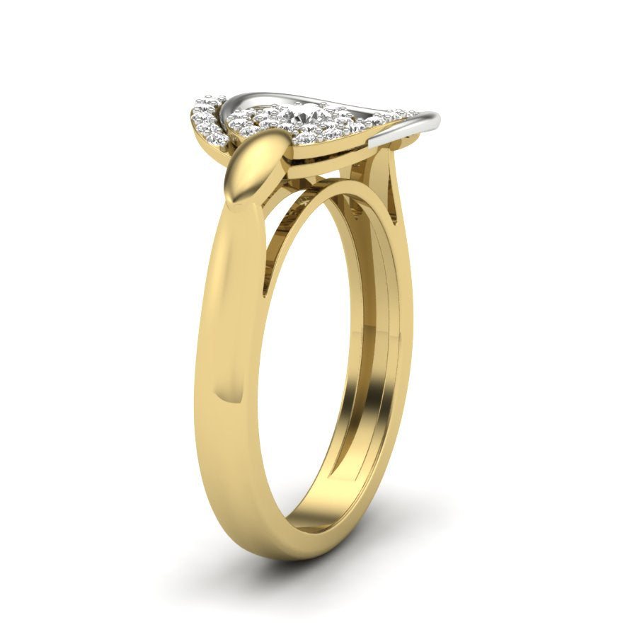 0.36 TW Two Tone Unique Ring Prong Set Ring Round Cut Lab Grown Diamond Ring Wedding ring Bridal Ring Engagement ring PR520