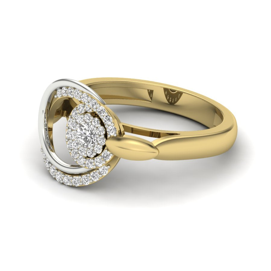 0.36 TW Two Tone Unique Ring Prong Set Ring Round Cut Lab Grown Diamond Ring Wedding ring Bridal Ring Engagement ring PR520