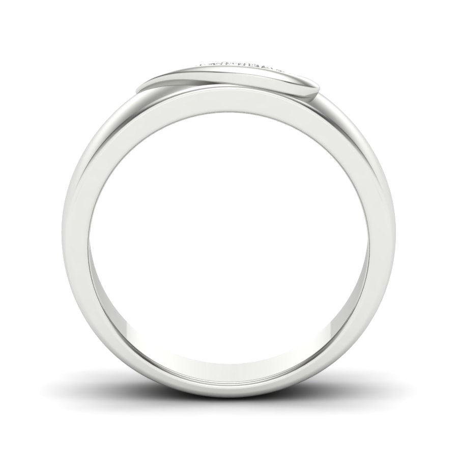 0.08 TW Couple Heart Band With Round Cut Lab Grown Diamond Engagement Ring Wedding Band Bridal Ring PR526
