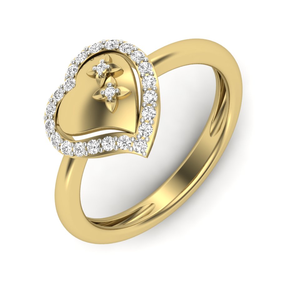 0.18 TW Gorgeous Hearts Design With Round Cut Lab Grown Diamond Ring Engagement Ring Bridal Wedding Ring Valentine Gift Ring PR536
