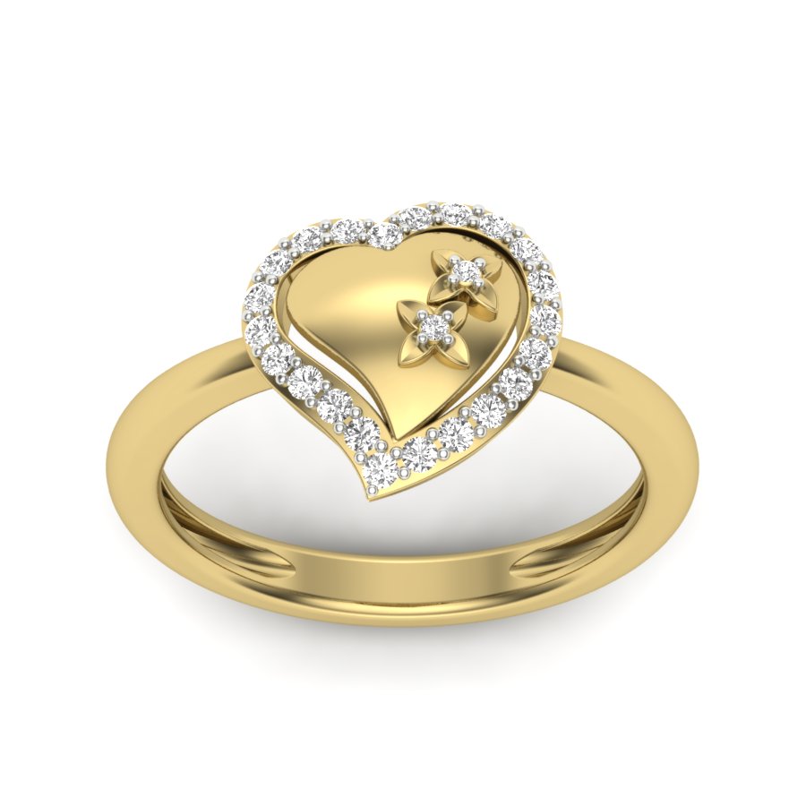 0.18 TW Gorgeous Hearts Design With Round Cut Lab Grown Diamond Ring Engagement Ring Bridal Wedding Ring Valentine Gift Ring PR536