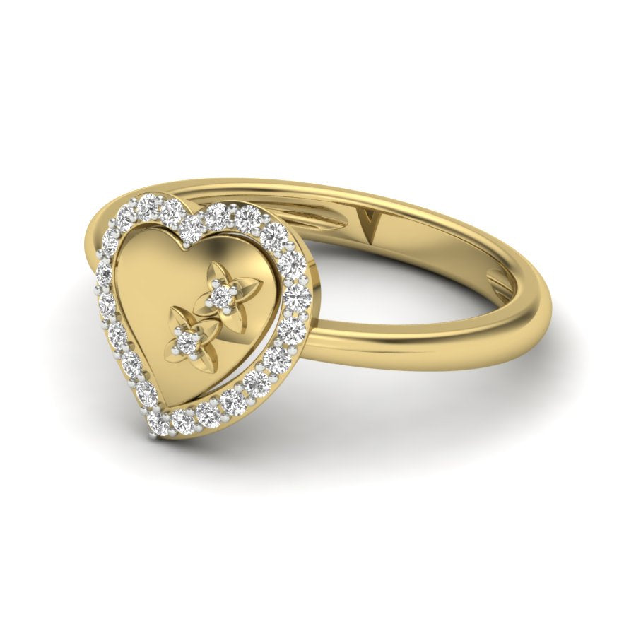 0.18 TW Gorgeous Hearts Design With Round Cut Lab Grown Diamond Ring Engagement Ring Bridal Wedding Ring Valentine Gift Ring PR536