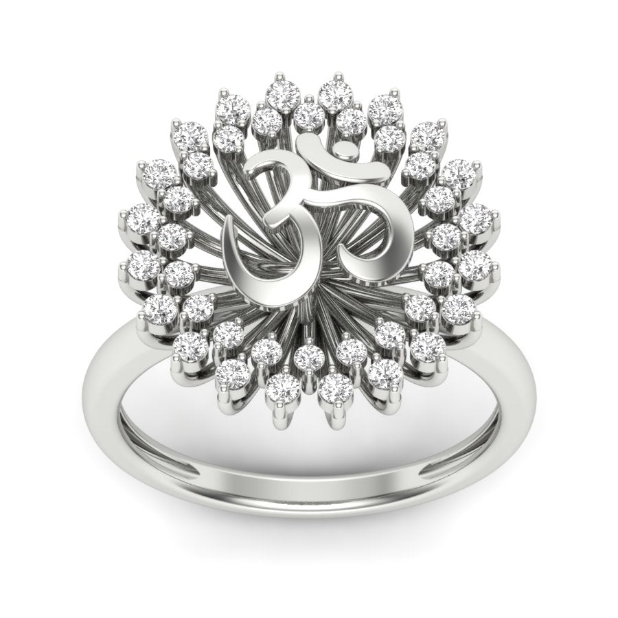 0.53 TW Om With Flower Shaped Diamond Ring Round Cut Lab Grown Diamond Ring Prong Setting Ring Woman's Engagement Ring Wedding Ring PR540