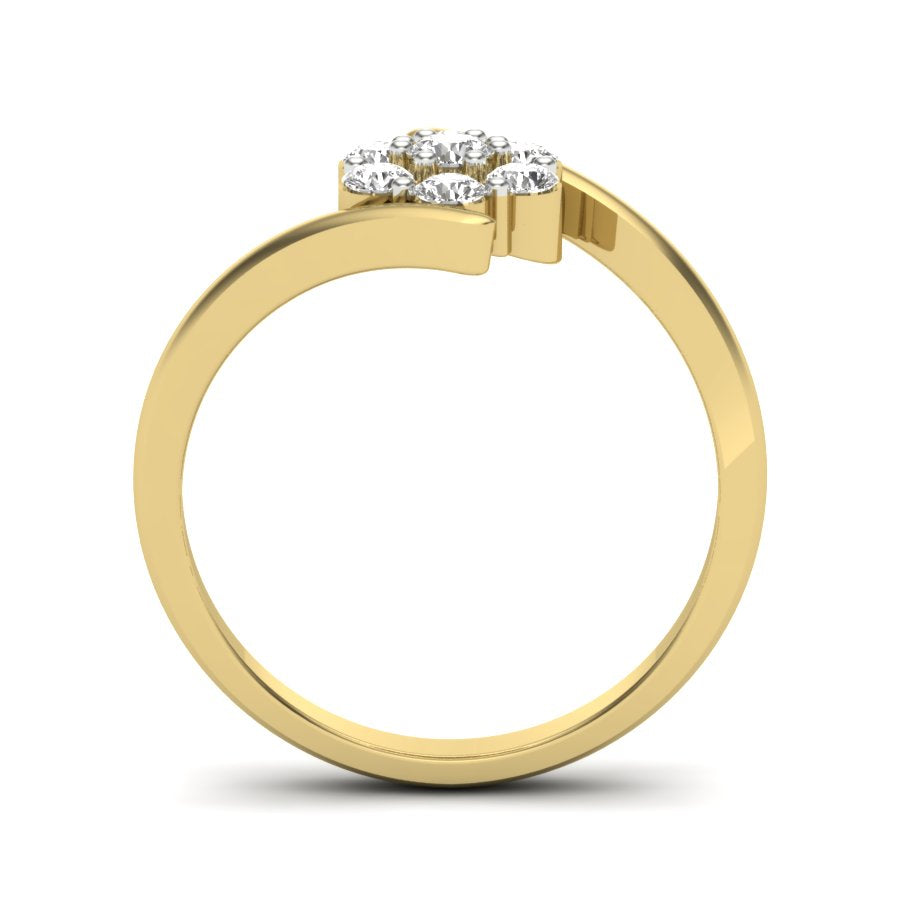 0.37 TW Round Cut Lab Grown Diamond Ring Flower Cluster Bypass Engagement Promise Ring Bridal Wedding Ring PR546