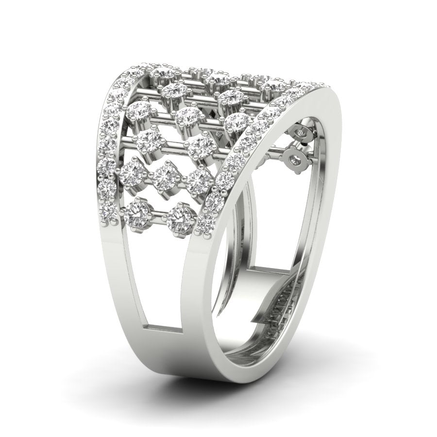 0.89 TW Unique Design Diamond Band Round Cut Lab Grown Diamond Band Engagement Band Prong Setting Wedding Band PR572