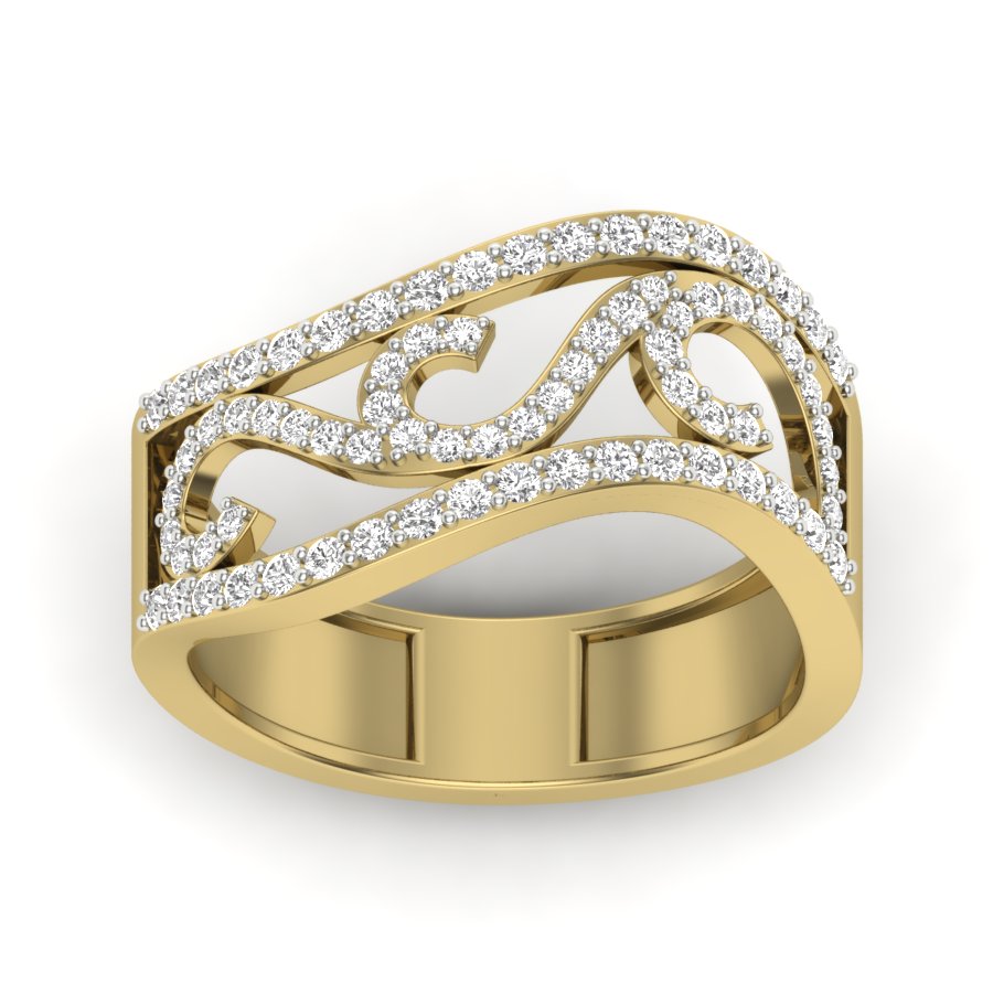 0.45 TW Unique Design Diamond Band Round Cut Lab Grown Diamond Band Engagement Band Prong Setting Wedding Band Bridal Band PR573