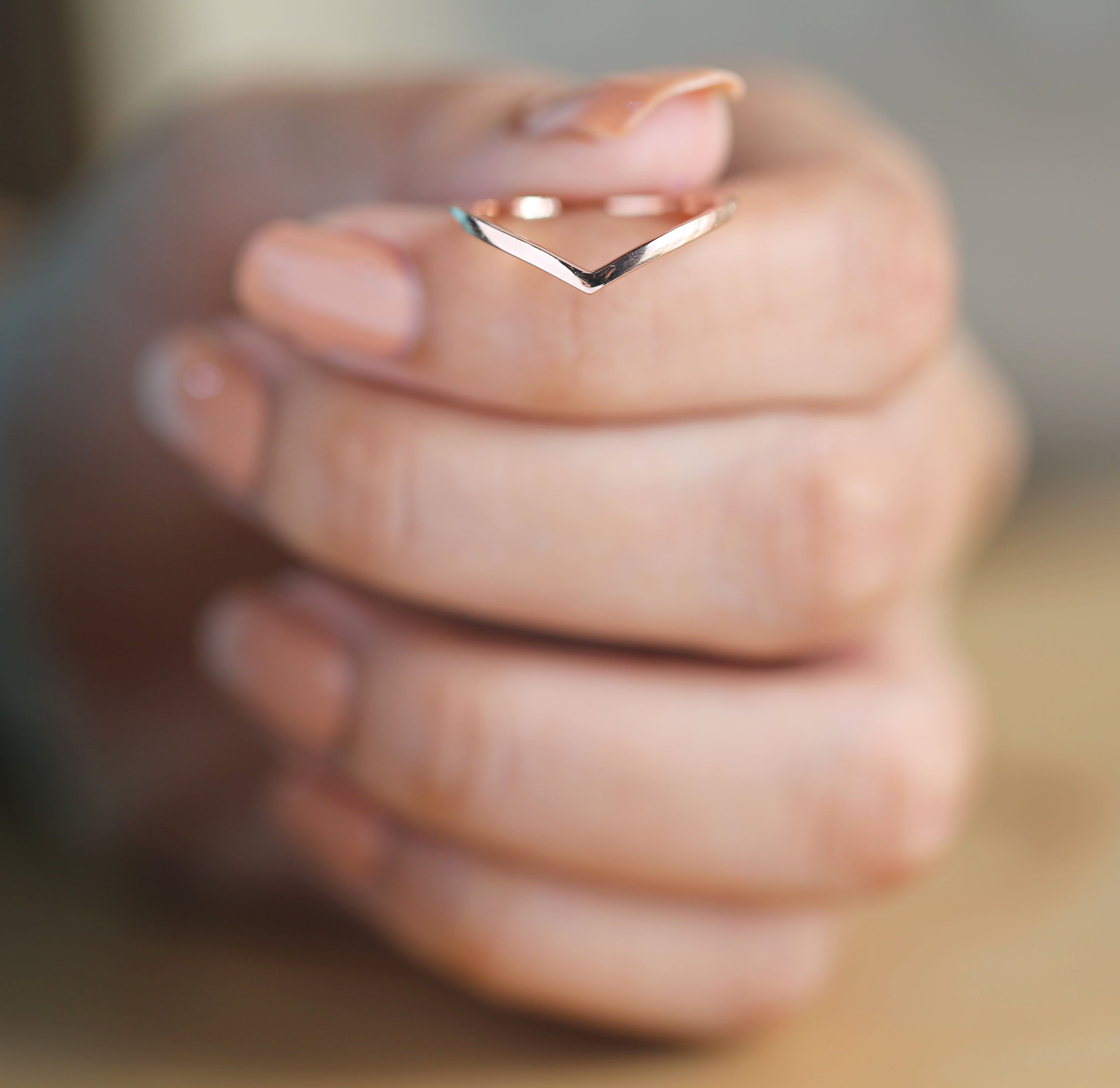 14K Rose Gold Band, Wedding Band, Ring Band, Gift For Her KD936
