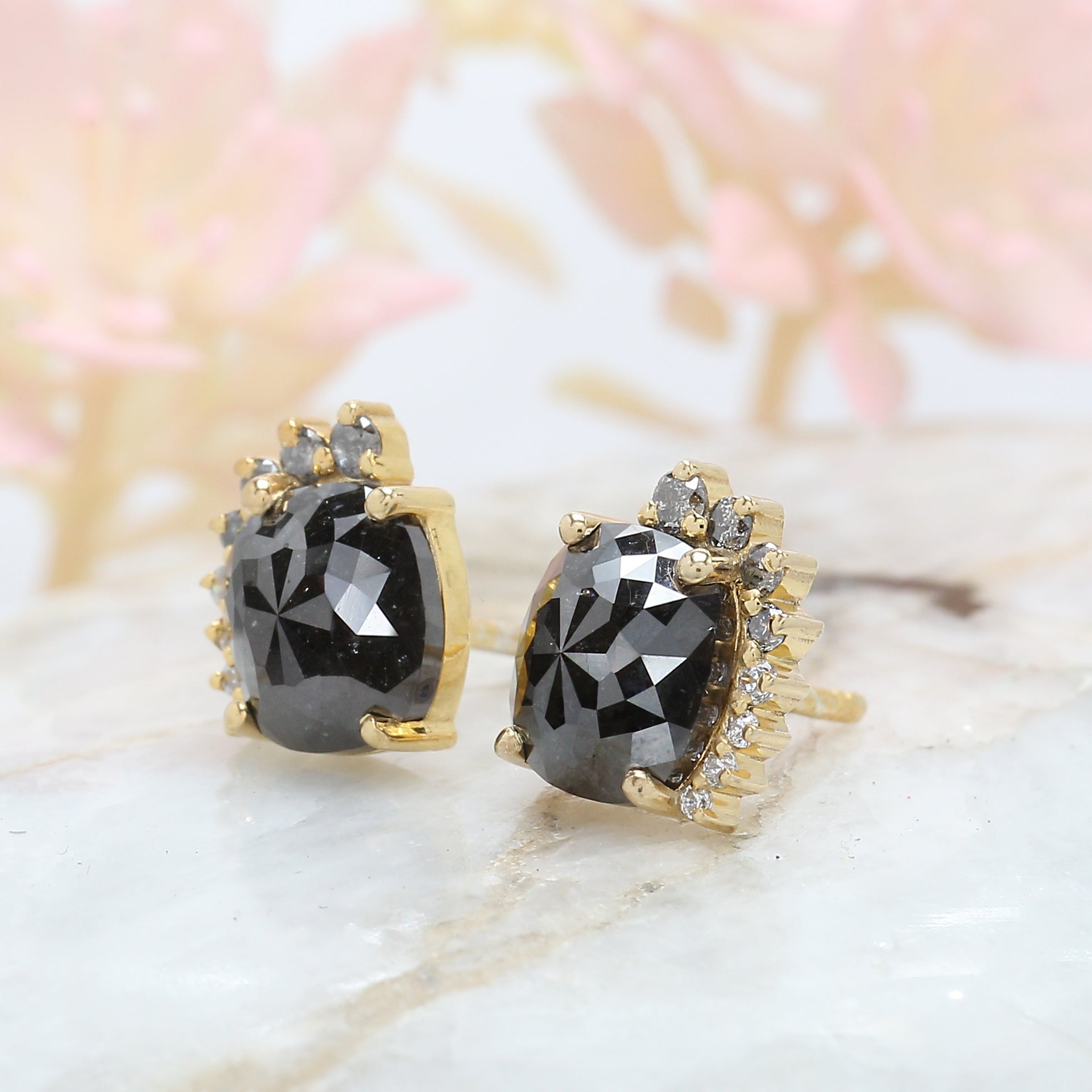 Black Cushion Diamond Earring 14K Solid Rose White Yellow Gold Engagement Wedding Gift Earring 2.70 CT KD947