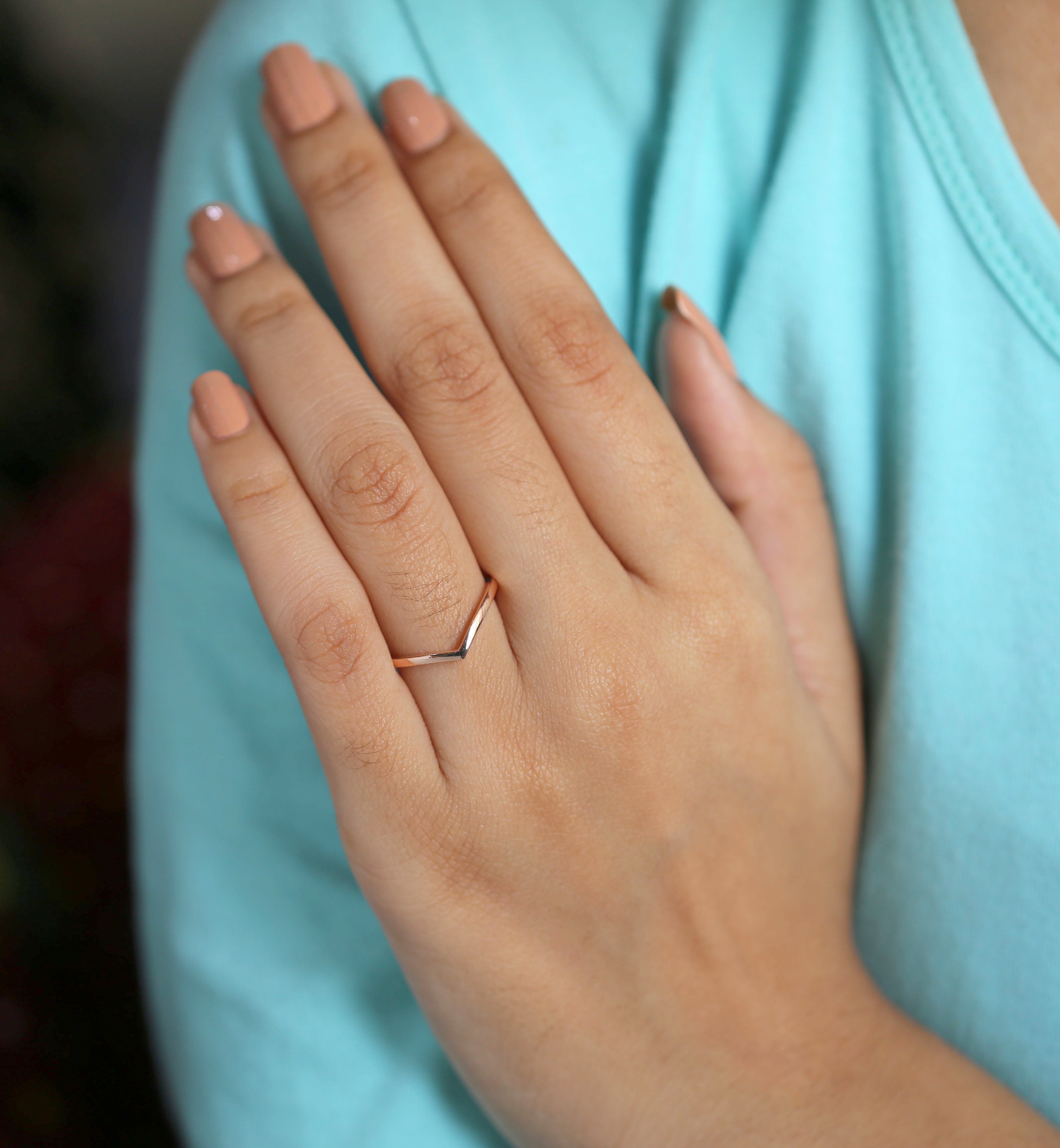 14K Rose Gold Band, Wedding Band, Ring Band, Gift For Her KD936
