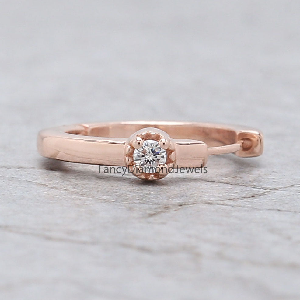 Natural White Round Diamond Nose Rings Engagement Wedding Gift Nose Ring 14K Solid Rose White Yellow Gold Nose Ring 0.03 CT KD1034