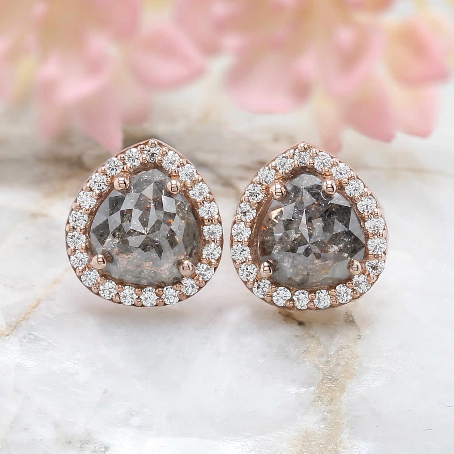 Pear Salt and Pepper Diamond Earring Engagement Wedding Gift Earring 14K Solid Rose White Yellow Gold Earring 2.31 CT KD866