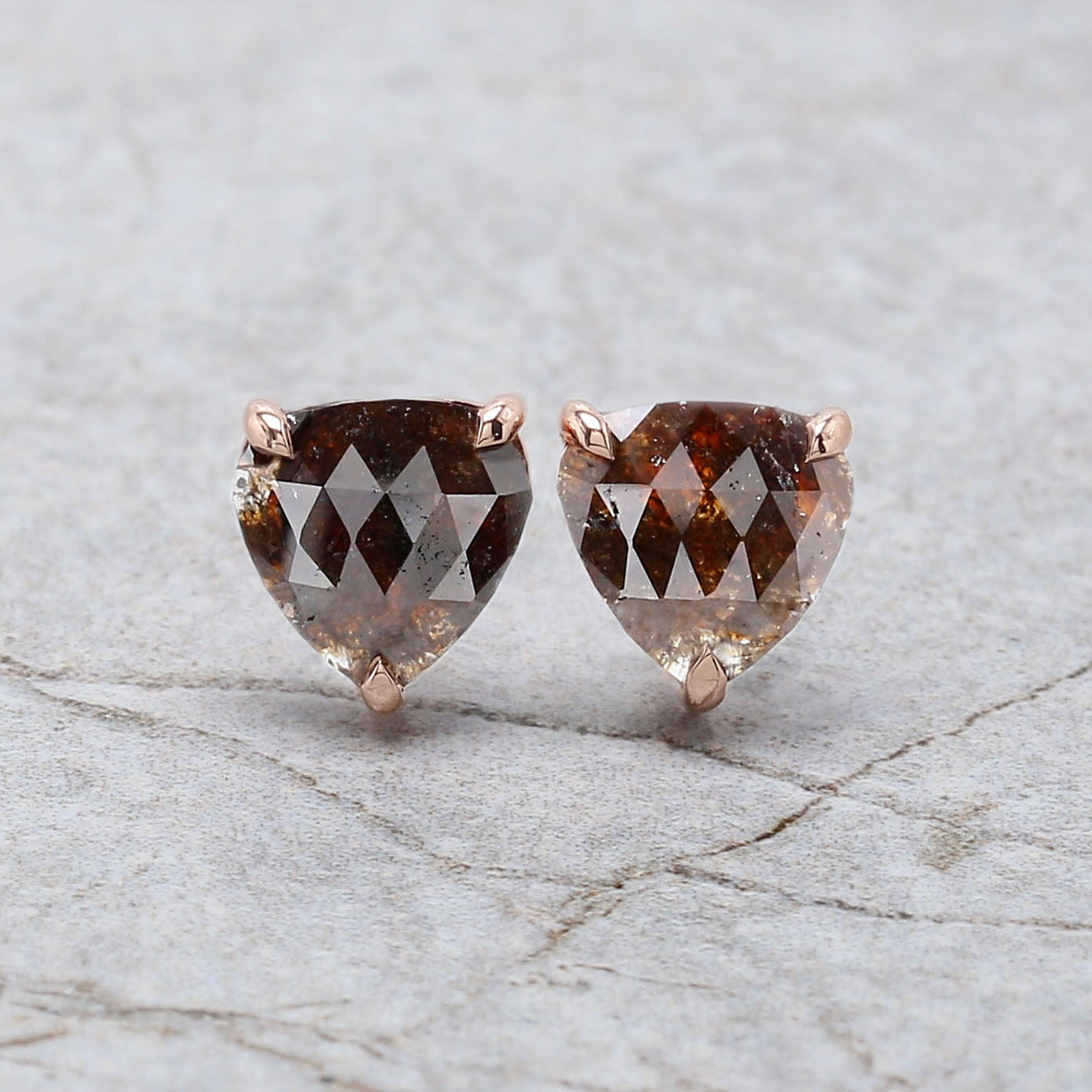 Heart Brown Color Diamond Earring Engagement Wedding Gift Earring 14K Solid Rose White Yellow Gold Earring 2.58 CT KDL6880