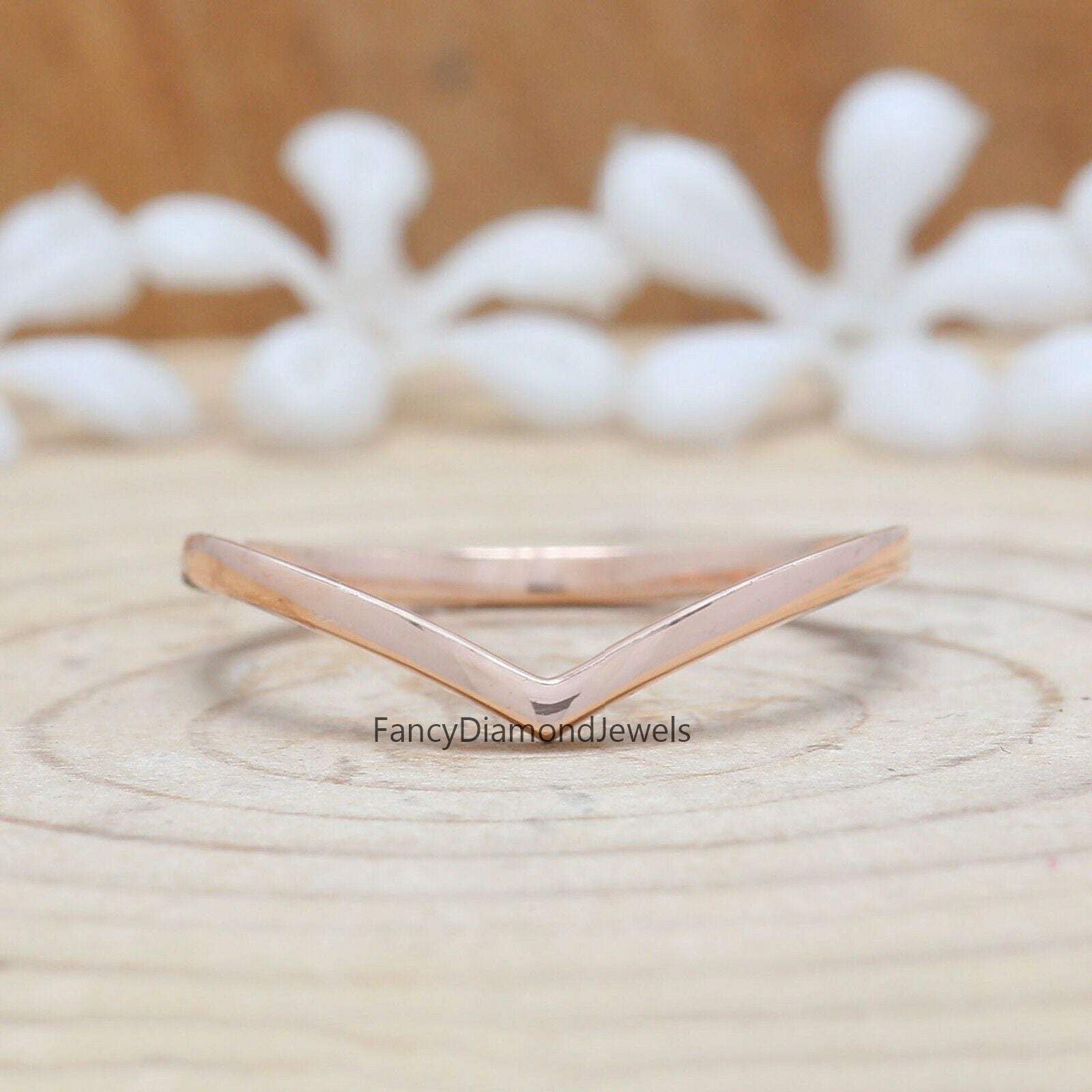 14K Rose Gold Band, Wedding Band, Ring Band, Gift For Her KD936