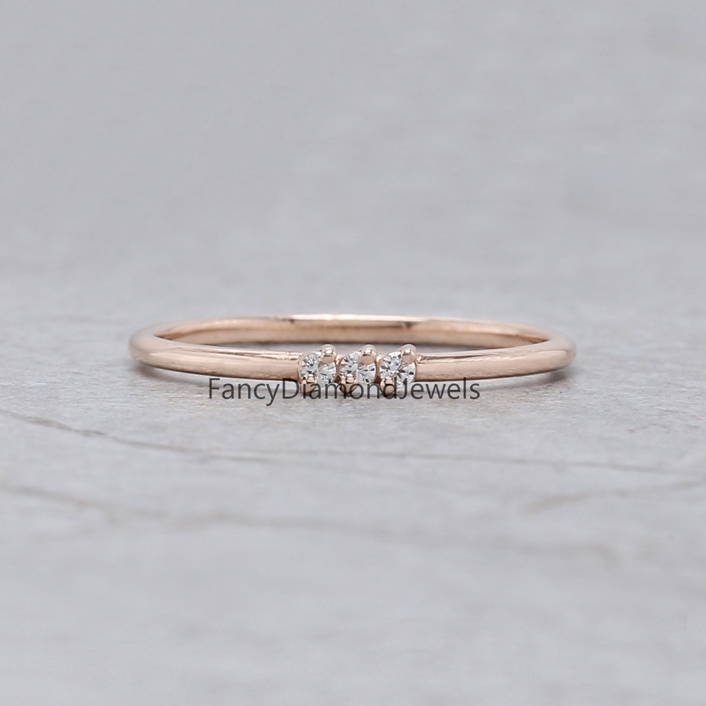 Round White Diamond Band Engagement Wedding Gift Band 14K Solid Rose White Yellow Gold Band 0.05 Ct KD904