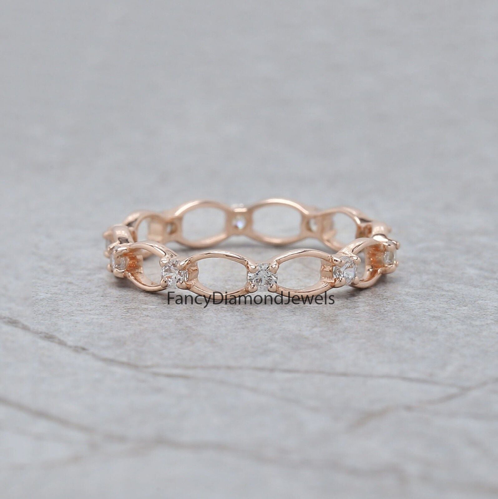 Round White Diamond Band Engagement Wedding Gift Band 14K Solid Rose White Yellow Gold Band 0.32 Ct KD895