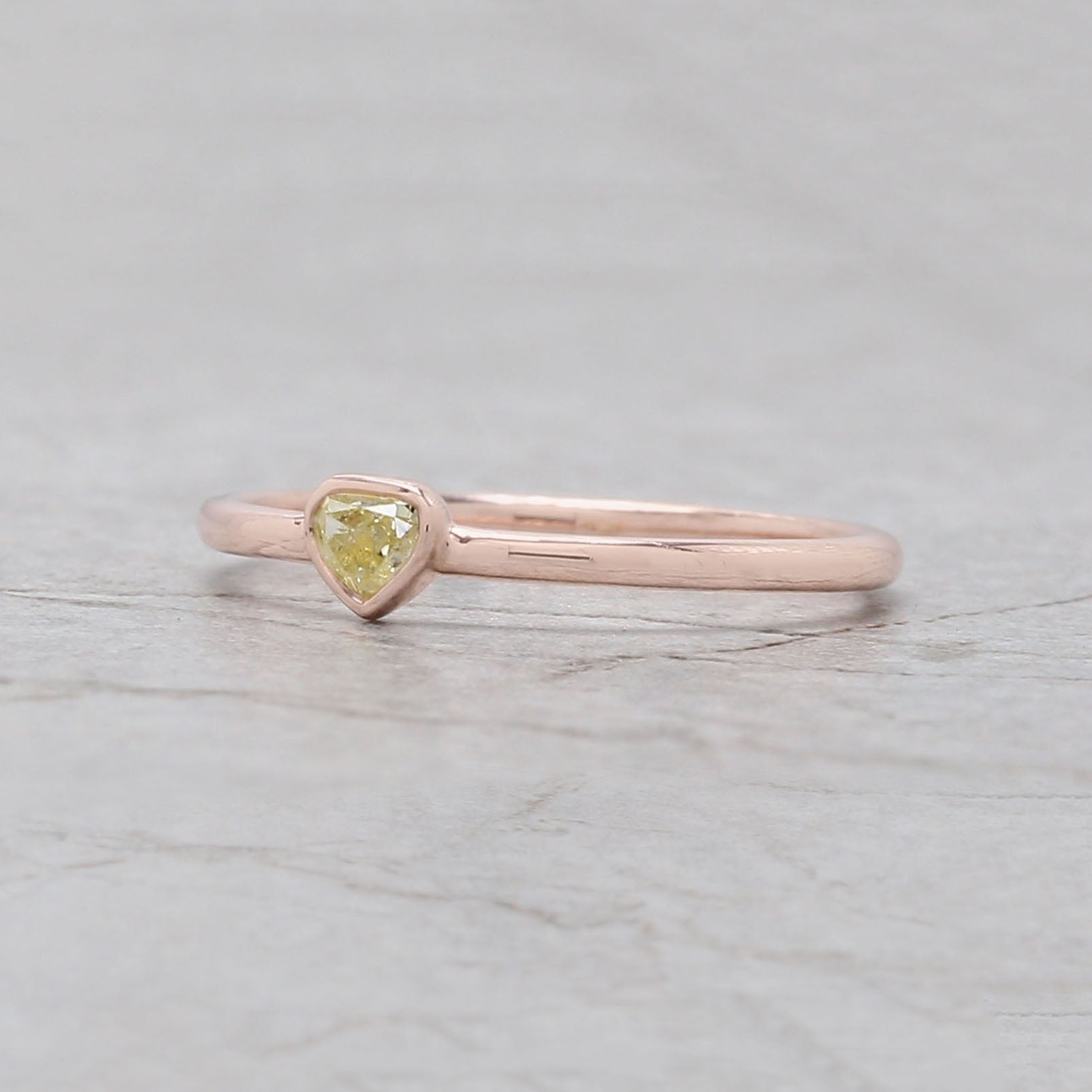 Heart Yellow Color Diamond Ring Engagement Wedding Gift Ring 14K Solid Rose White Yellow Gold Ring 0.14 CT KDN7386