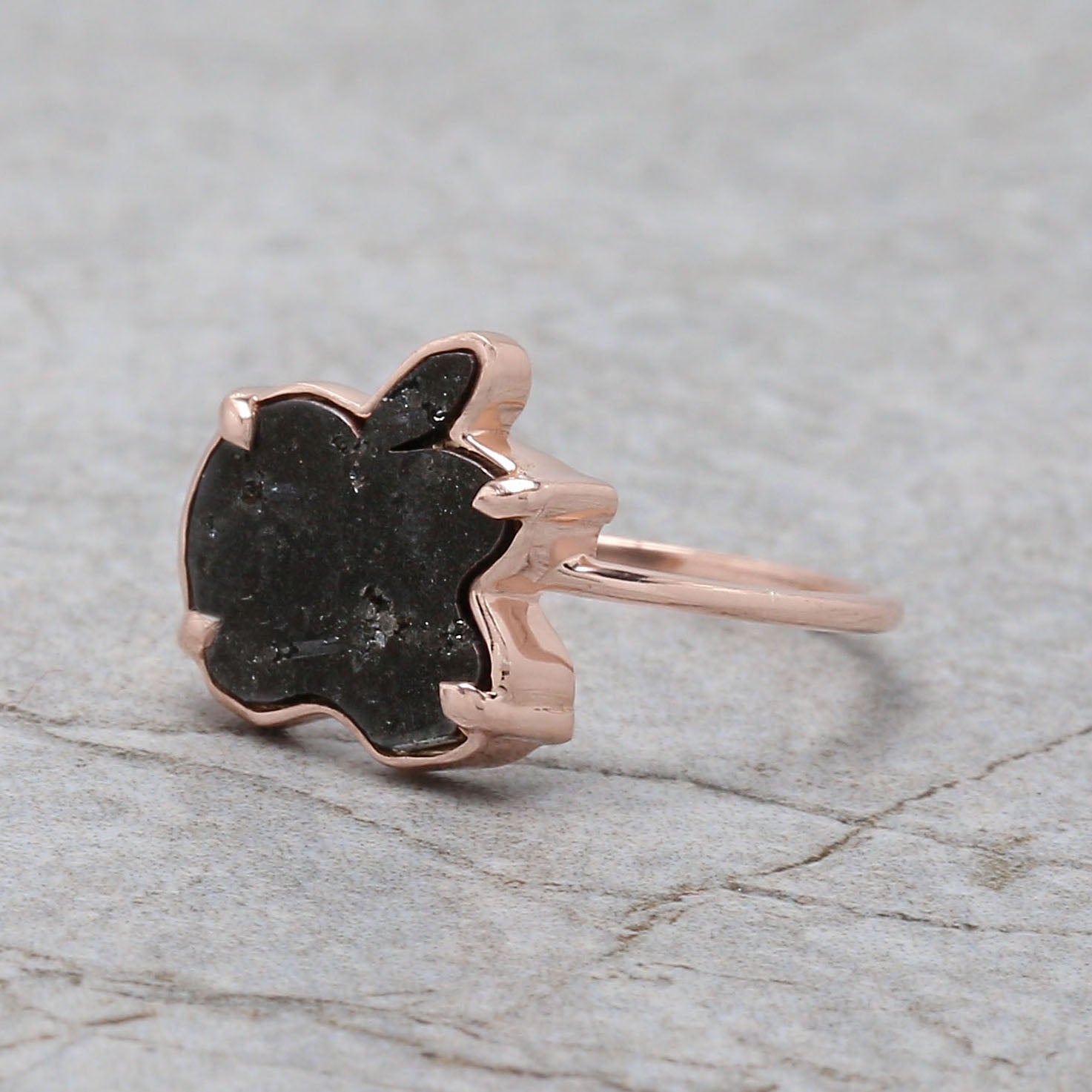 Apple Black Color Diamond Ring Engagement Wedding Gift Ring 14K Solid Rose White Yellow Gold Ring 1.05 CT KDN1188