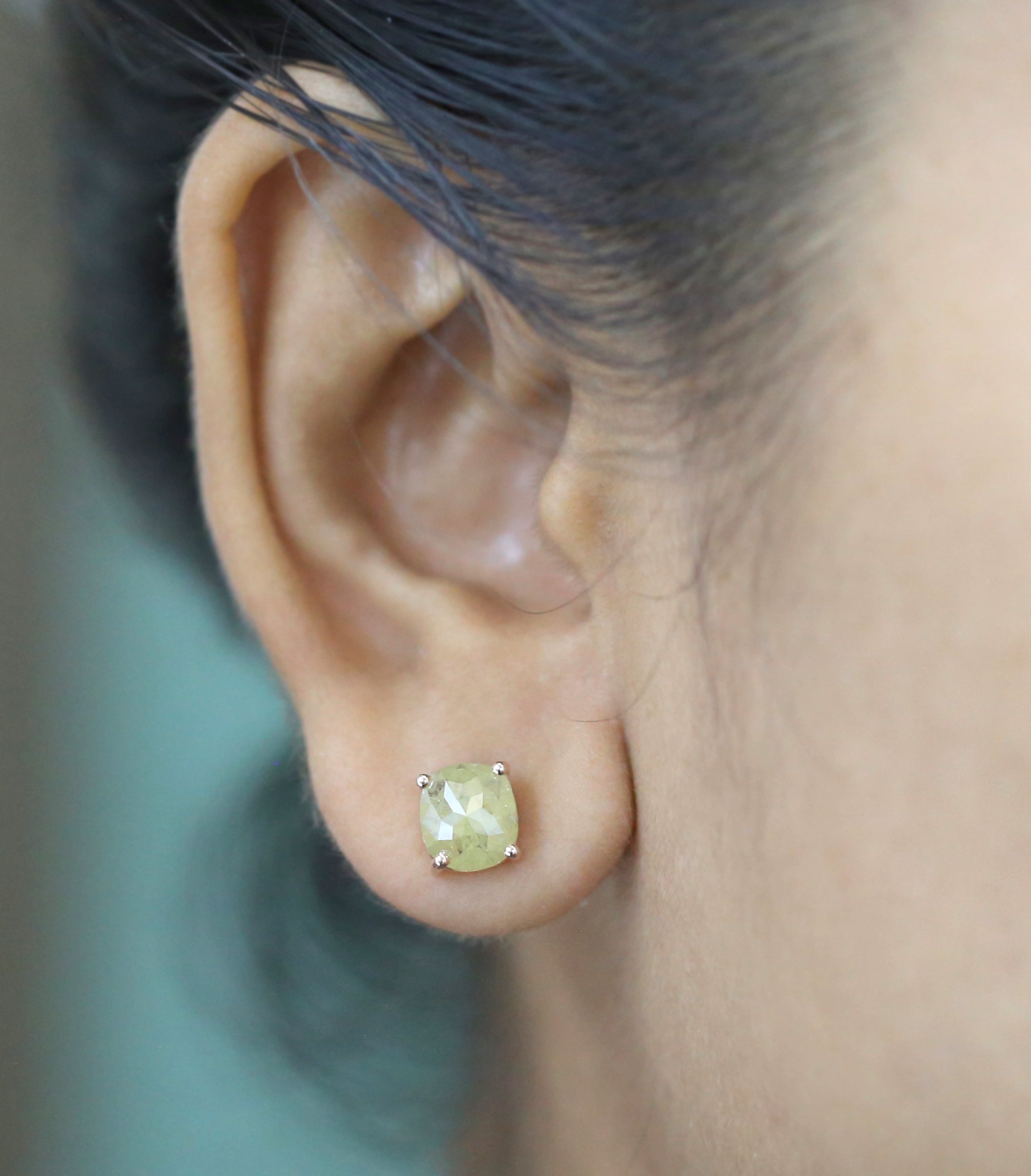 Cushion Yellow Color Diamond Earring Engagement Wedding Gift Earring 14K Solid Rose White Yellow Gold Earring 3.01 CT KDN9872