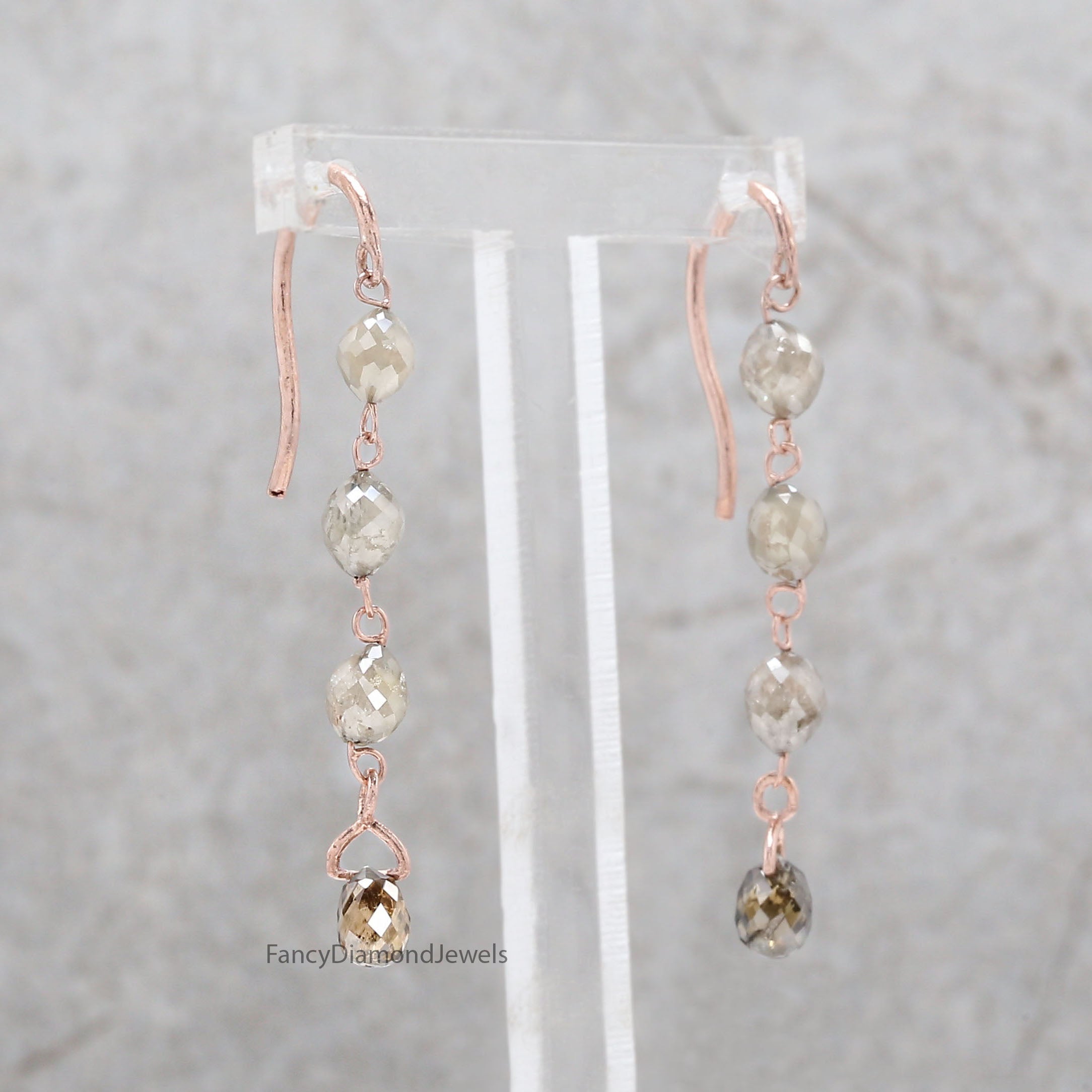 Bead Drop Earrings | Diamond Dangles Earring | Diamond Drop Earrings | Western Boho Beaded Earrings | Brown Drop Earrings | KDN869-KDN1786