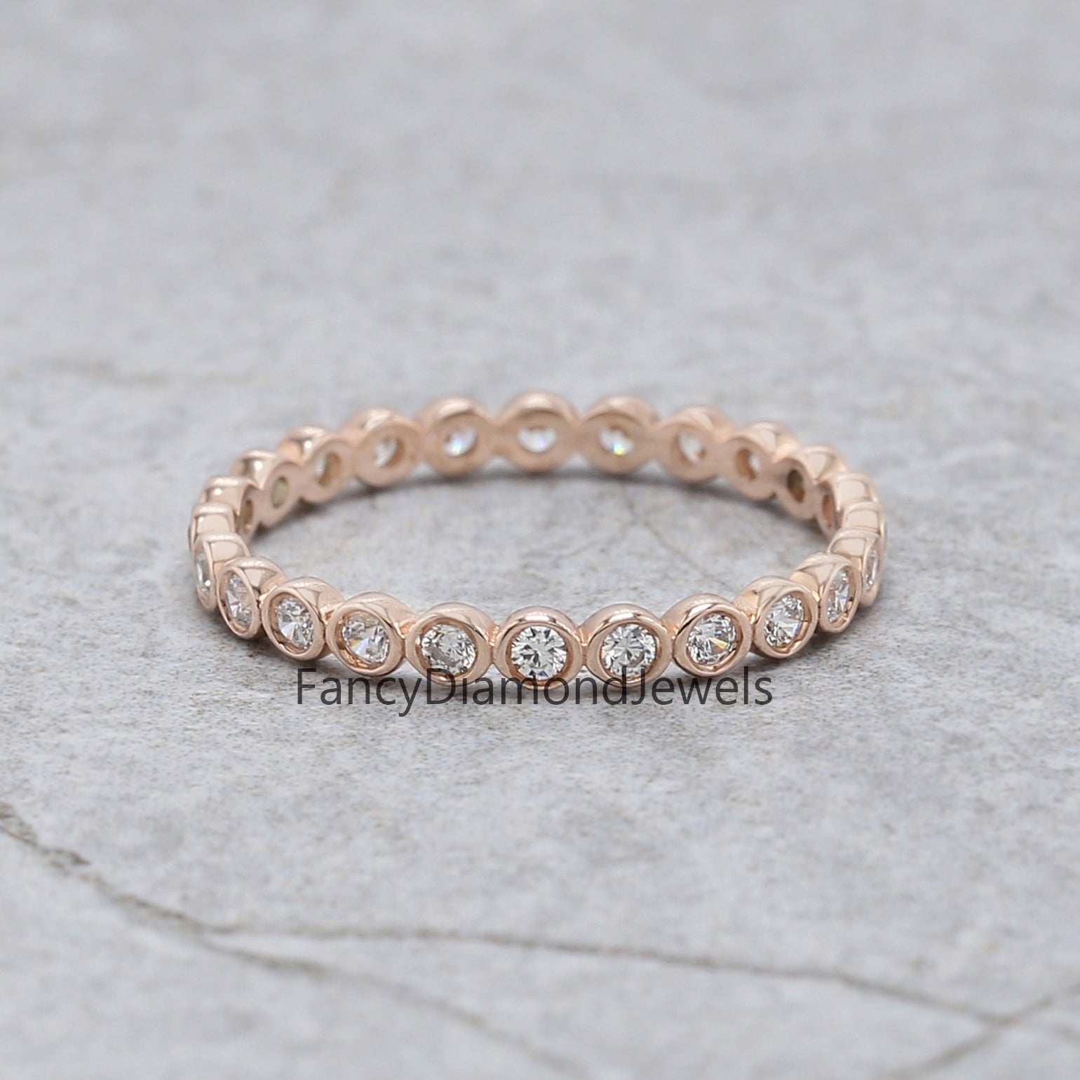 Round White Diamond Band Engagement Wedding Gift Band 14K Solid Rose White Yellow Gold Band 0.36 Ct KD889