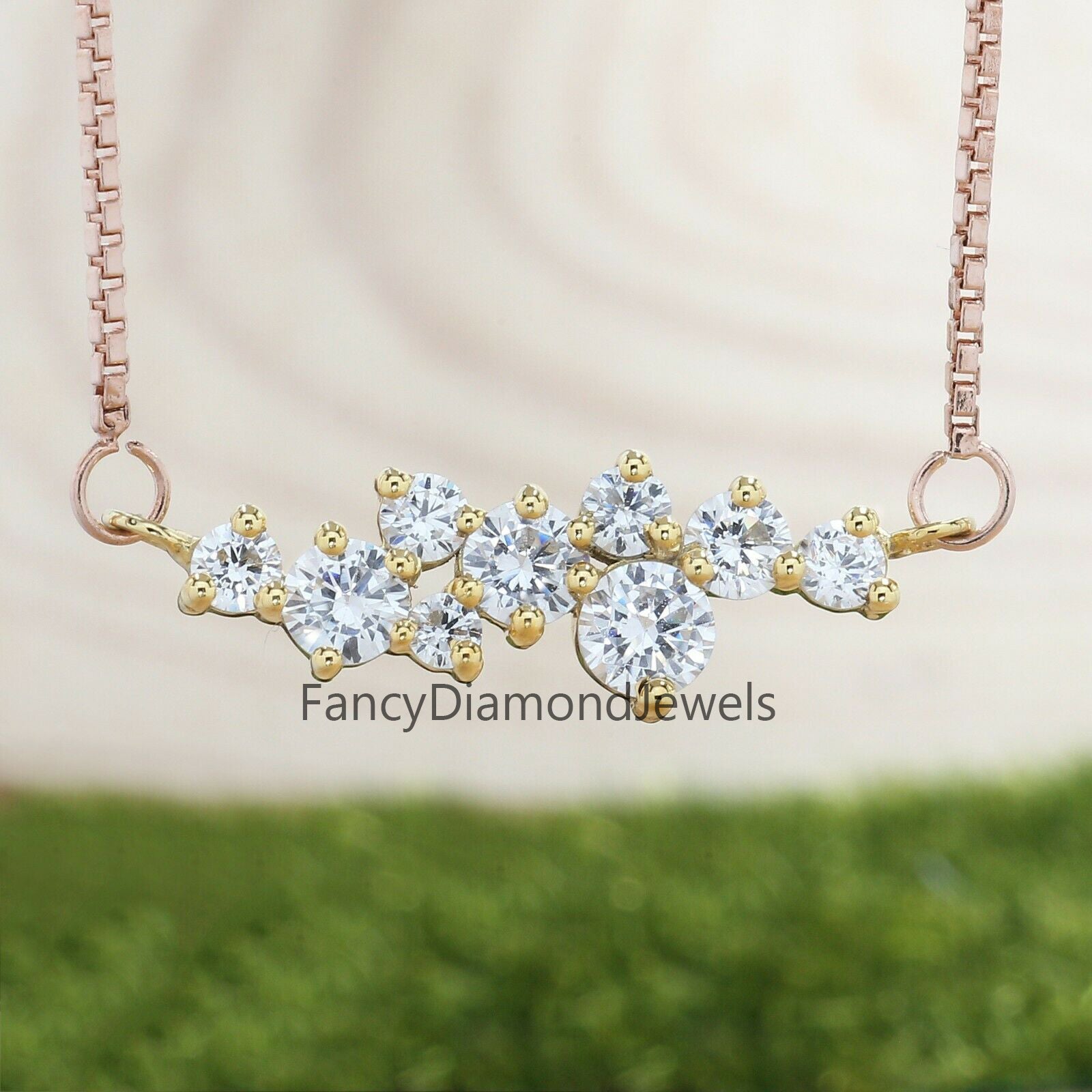 Round Brilliant Cut White Diamond Pendant, Round Unique Diamond Pendant, Dangling Diamond Pendant, No Chain Including Only Pendant KD943