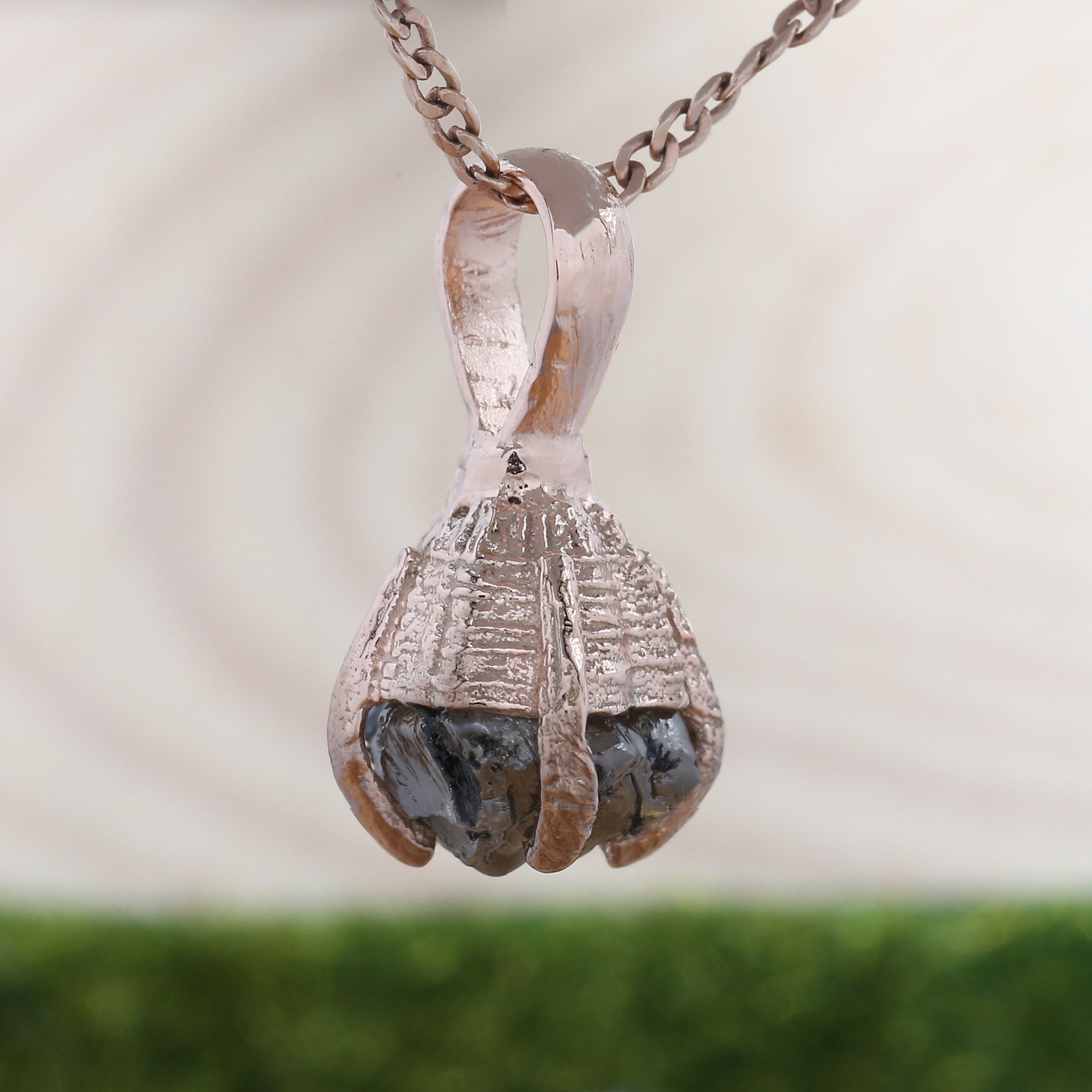 2.79 CT Raw Diamond Pendant, Hand Made Pendant, Rose Gold Pendant, Brown Diamond Pendant, Uncut Pendant, Rough Diamond Pendant, KDL9030