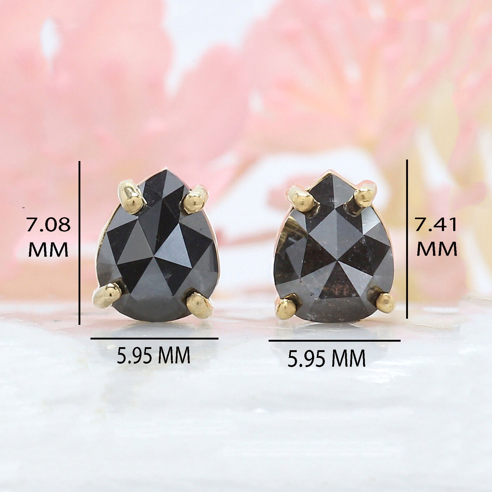 Black Pear Diamond Earring 14K Solid Rose White Yellow Gold Engagement Wedding Gift Earring 2.04 CT KDL7903-KDL6775