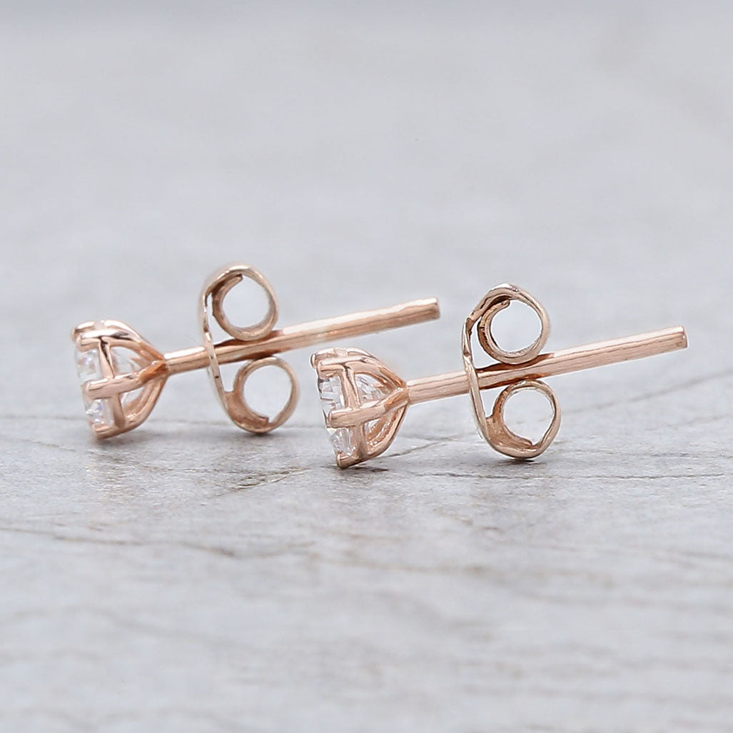 Round White Color Diamond Earring Engagement Wedding Gift Earring 14K Solid Rose White Yellow Gold Earring 0.34 CT KD995