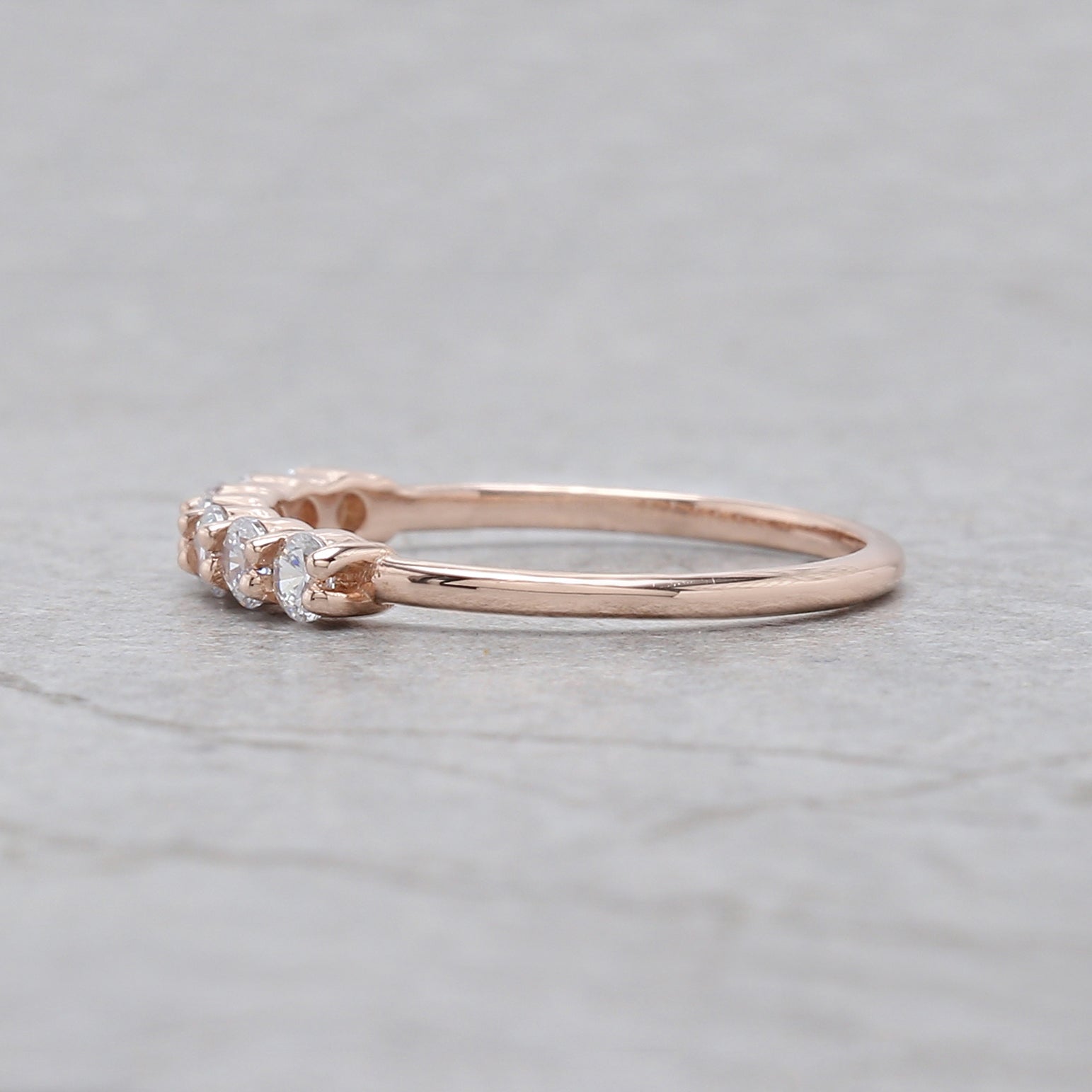 Round White Diamond Band Engagement Wedding Gift Band 14K Solid Rose White Yellow Gold Band 0.44 Ct KD897
