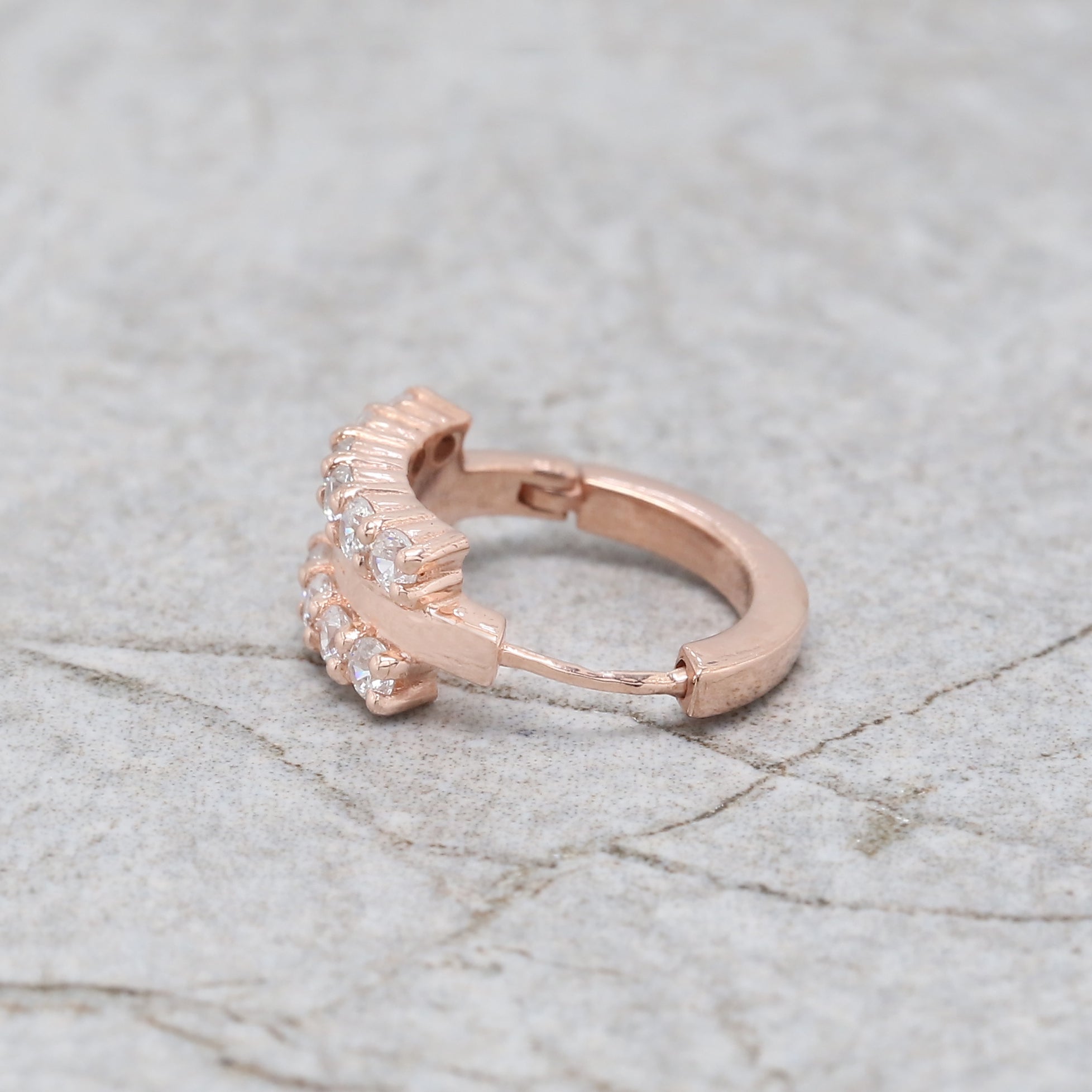 Natural White Round Diamond Nose Rings Engagement Wedding Gift Nose Ring 14K Solid Rose White Yellow Gold Nose Ring 0.30 CT KD968
