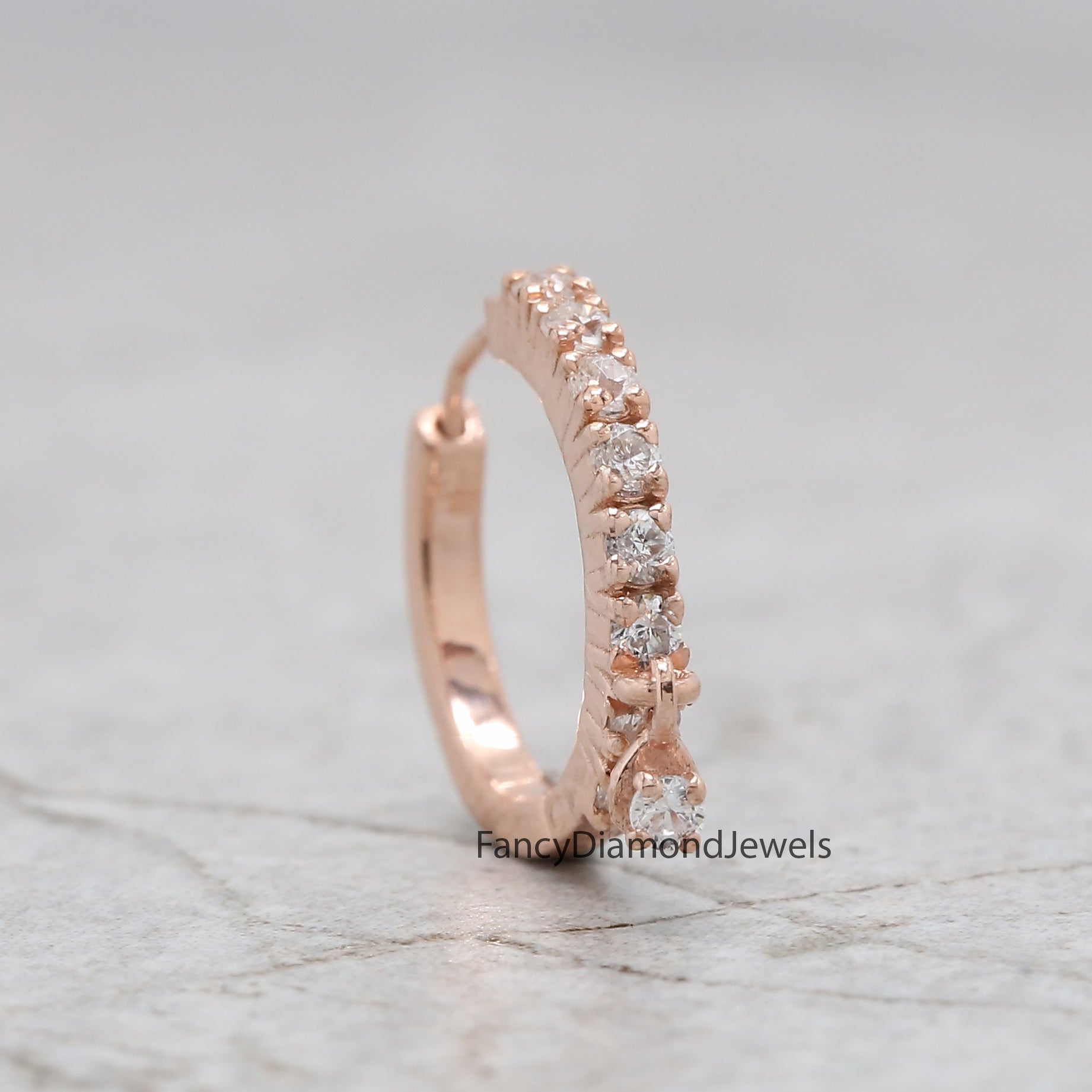 Natural White Round Diamond Nose Rings Engagement Wedding Gift Nose Ring 14K Solid Rose White Yellow Gold Nose Ring 0.17 CT KD969