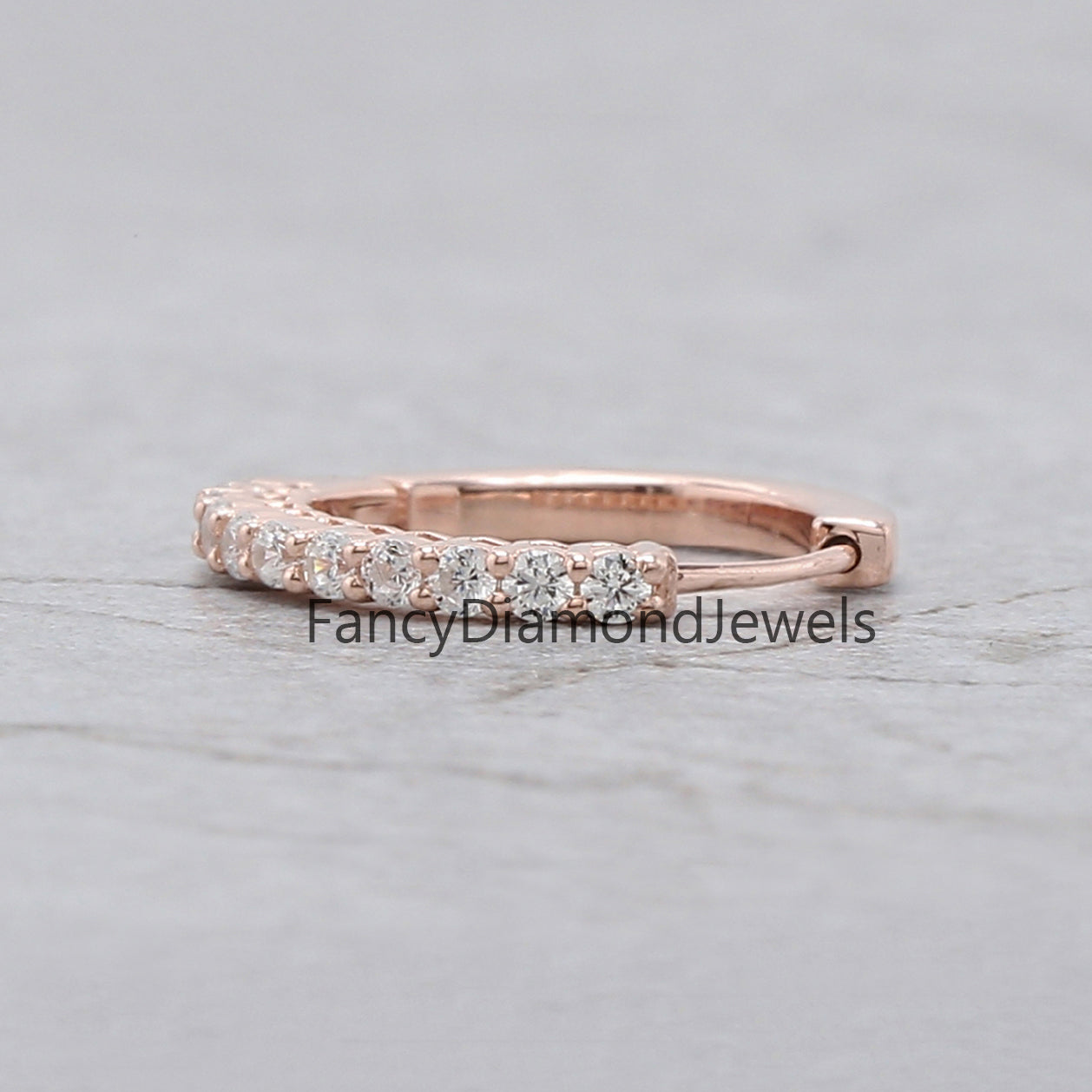 Natural Round White Diamond Nose Rings Engagement Wedding Gift Nose Ring 14K Solid Rose White Yellow Gold Nose Ring 0.13 CT KD977