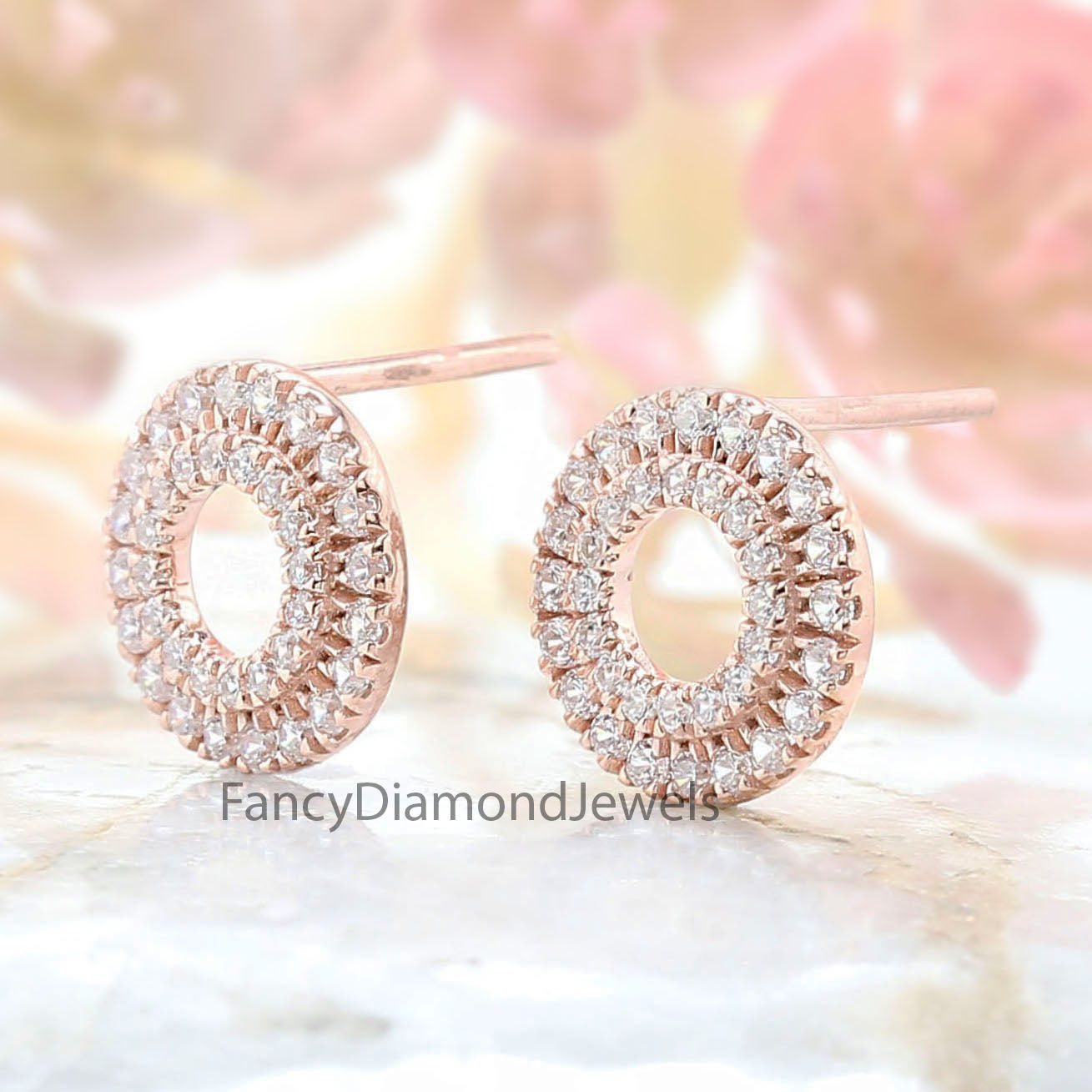 Round White Color Diamond Earring Engagement Wedding Gift Earring 14K Solid Rose White Yellow Gold Earring 0.57 CT KD975