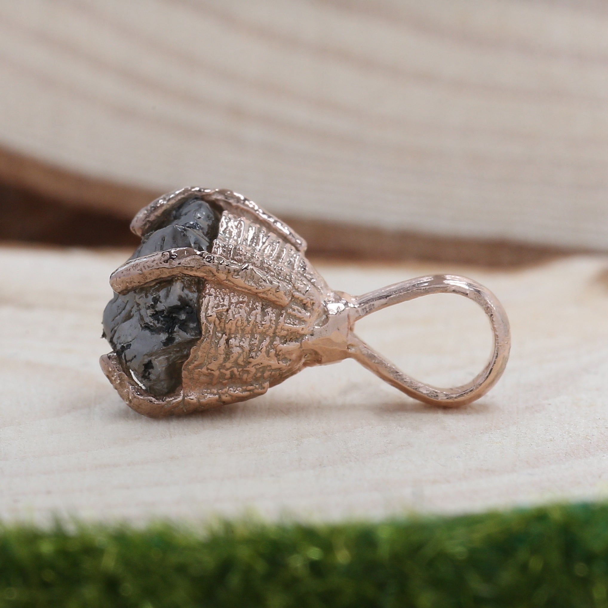 2.79 CT Raw Diamond Pendant, Hand Made Pendant, Rose Gold Pendant, Brown Diamond Pendant, Uncut Pendant, Rough Diamond Pendant, KDL9030