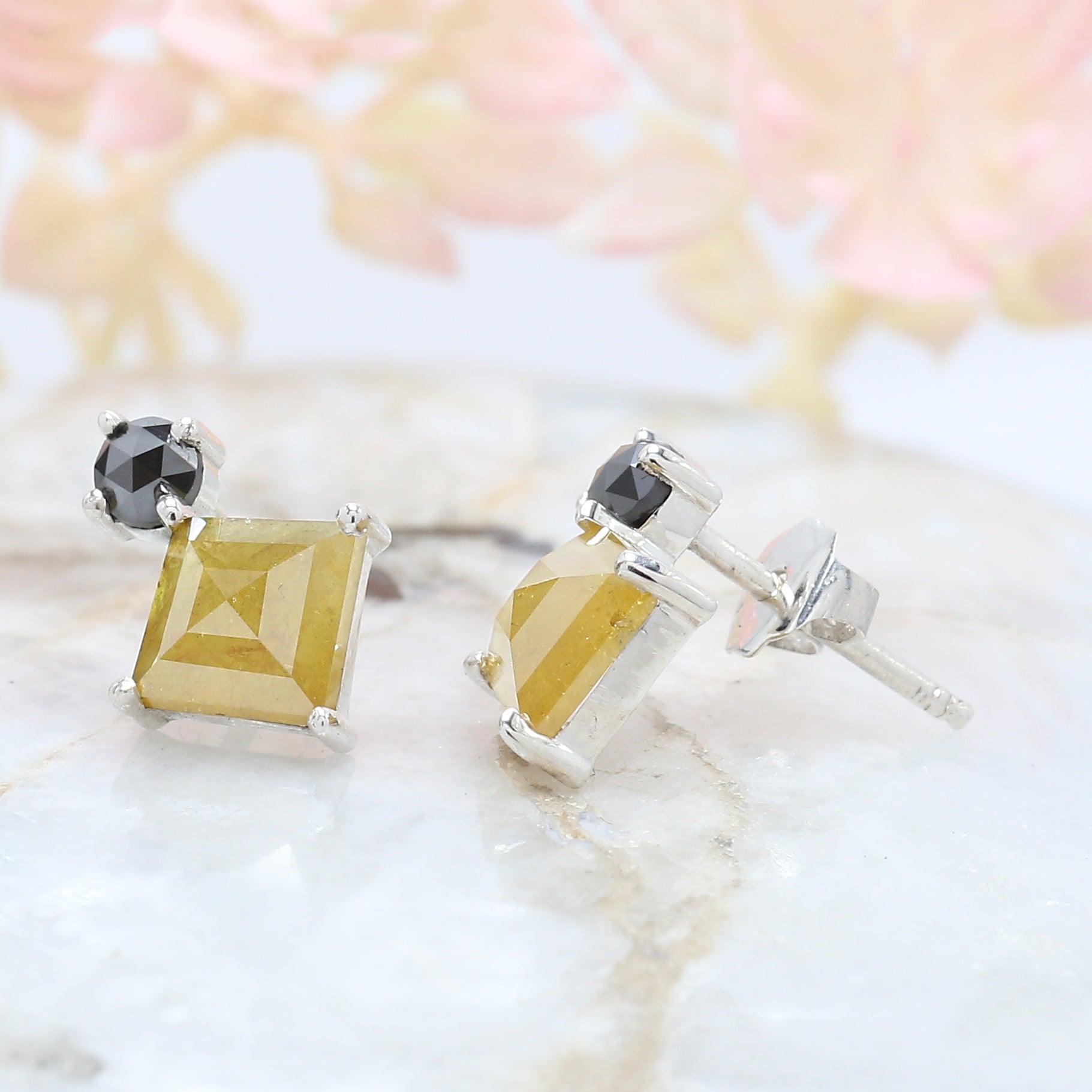 Yellow Kite Diamond Earring 14K Solid Rose White Yellow Gold Engagement Wedding Gift Earring 1.56 CT KDL8102