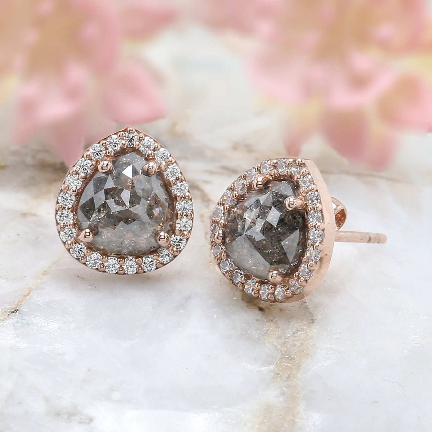 Pear Salt and Pepper Diamond Earring Engagement Wedding Gift Earring 14K Solid Rose White Yellow Gold Earring 2.31 CT KD866