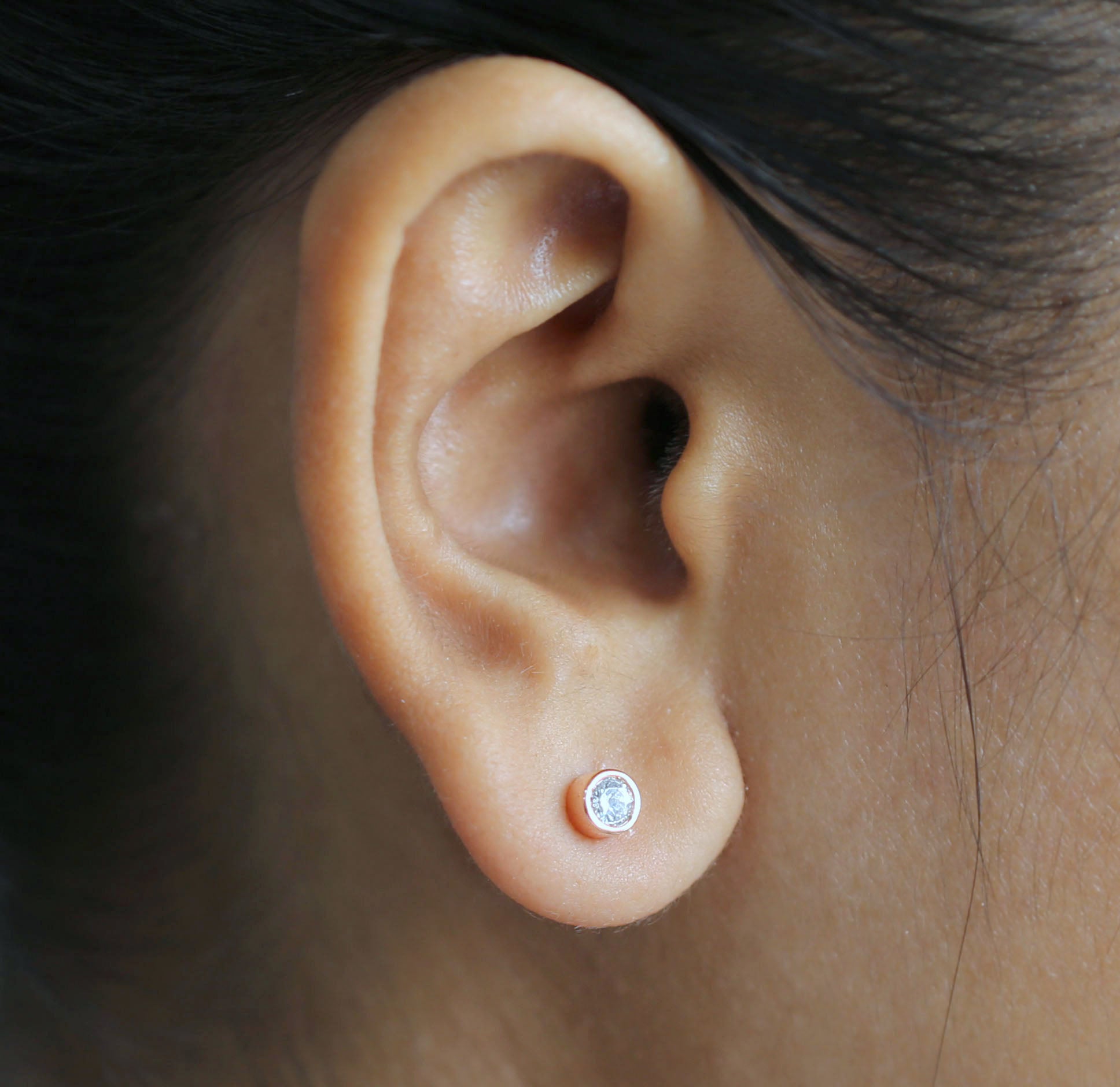 Round White Color Diamond Earring Engagement Wedding Gift Earring 14K Solid Rose White Yellow Gold Earring 0.34 CT KD1000